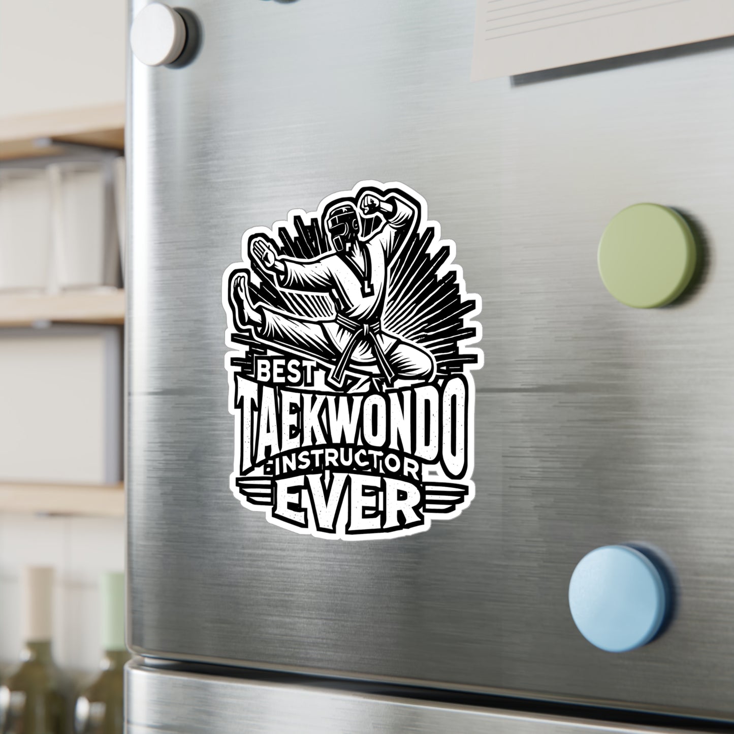 Best Taekwondo Instructor Ever – Martial Arts Sticker for Laptop or Water Bottle | Karate Coach Gift Vinyl Decal