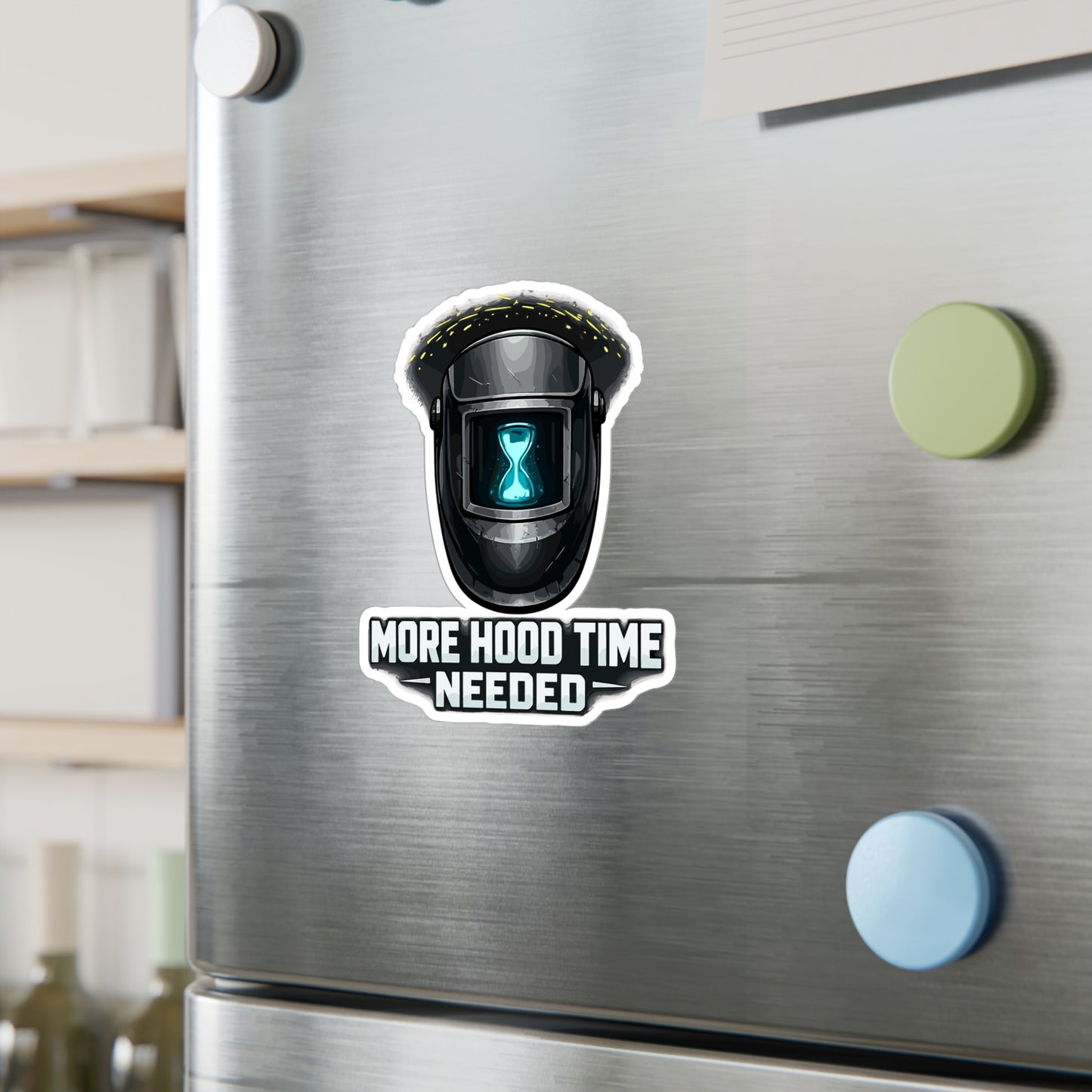 Welder Sticker "More Hood Time Needed" Arc Welding Fabricator Design Vinyl Waterproof Decals for Laptop Water Bottle