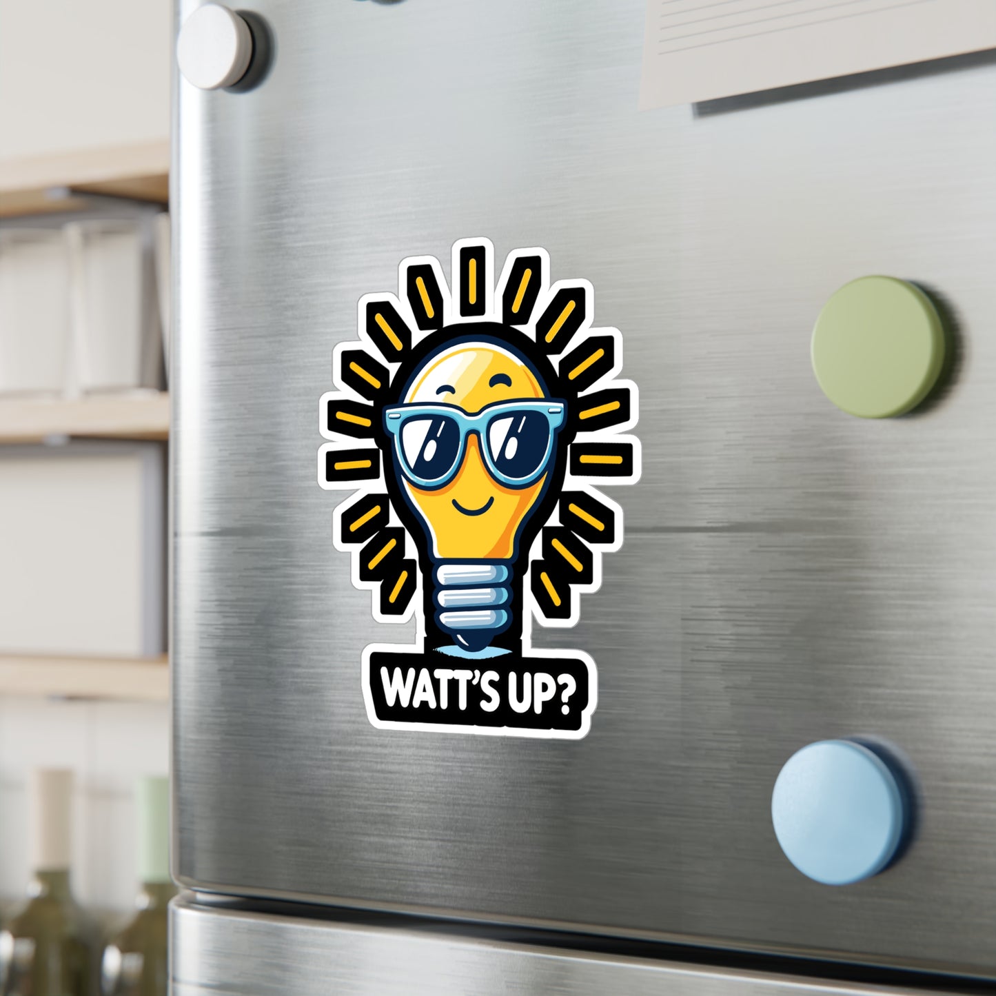 Watt's up - Electrician Sticker for Laptop Sticker. Water Bottle Sticker, Vinyl Stripper Decal - Electrician Gift