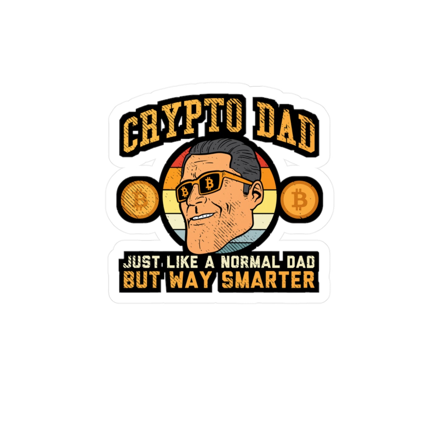 Cypto Dad - Cryptocurrency Sticker for Laptop Sticker. Water Bottle Sticker, Vinyl Dad Decal - Cryptocurrency Gift