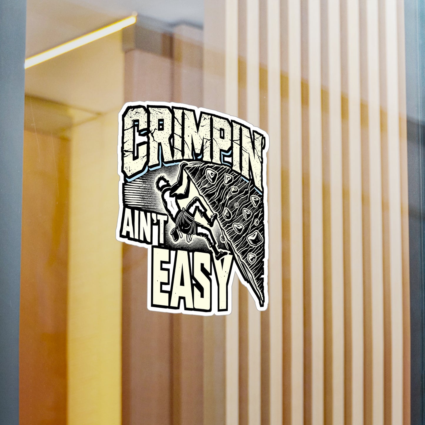 Crimpin' Ain't Easy – Vinyl Crimping Sticker for Laptop or Water Bottle | Climbing Gift, Funny Decal for Rock Climbers