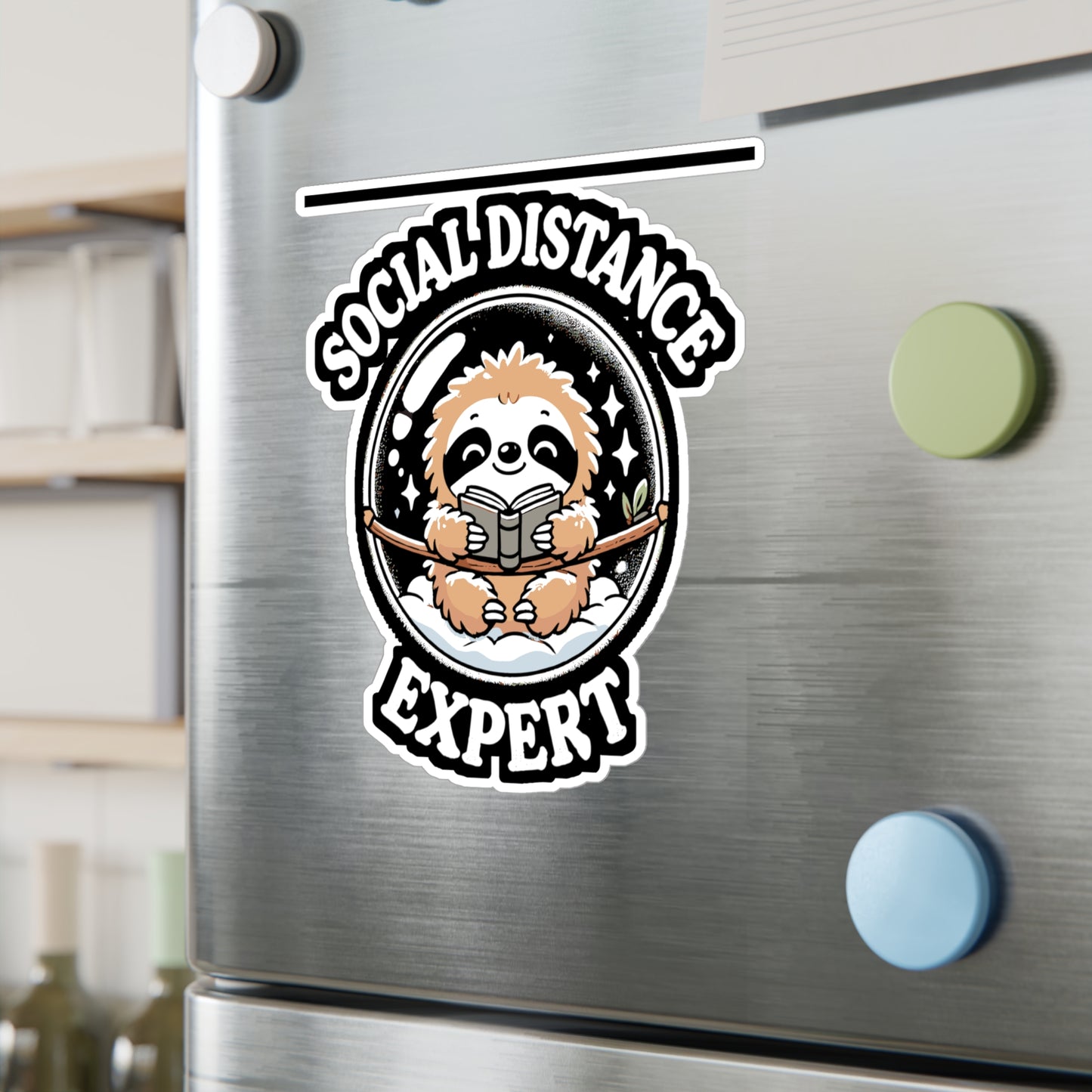 Social Distance Expert - Social distance Sticker for Laptop Sticker. Water Bottle Sticker, Vinyl Sloth Decal - Social distance Gift