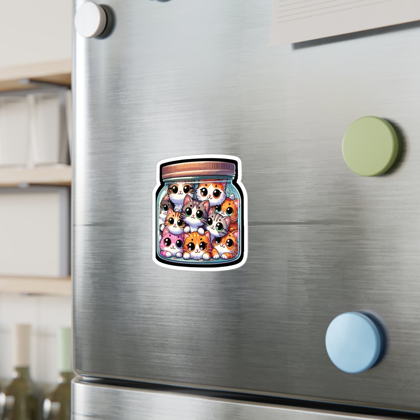 Cute Cats in a Jar - Cats Sticker for Car Window Laptop Sticker. Water Bottle Sticker, Vinyl Jar Decal, Adorable Sticker - Cats Gift
