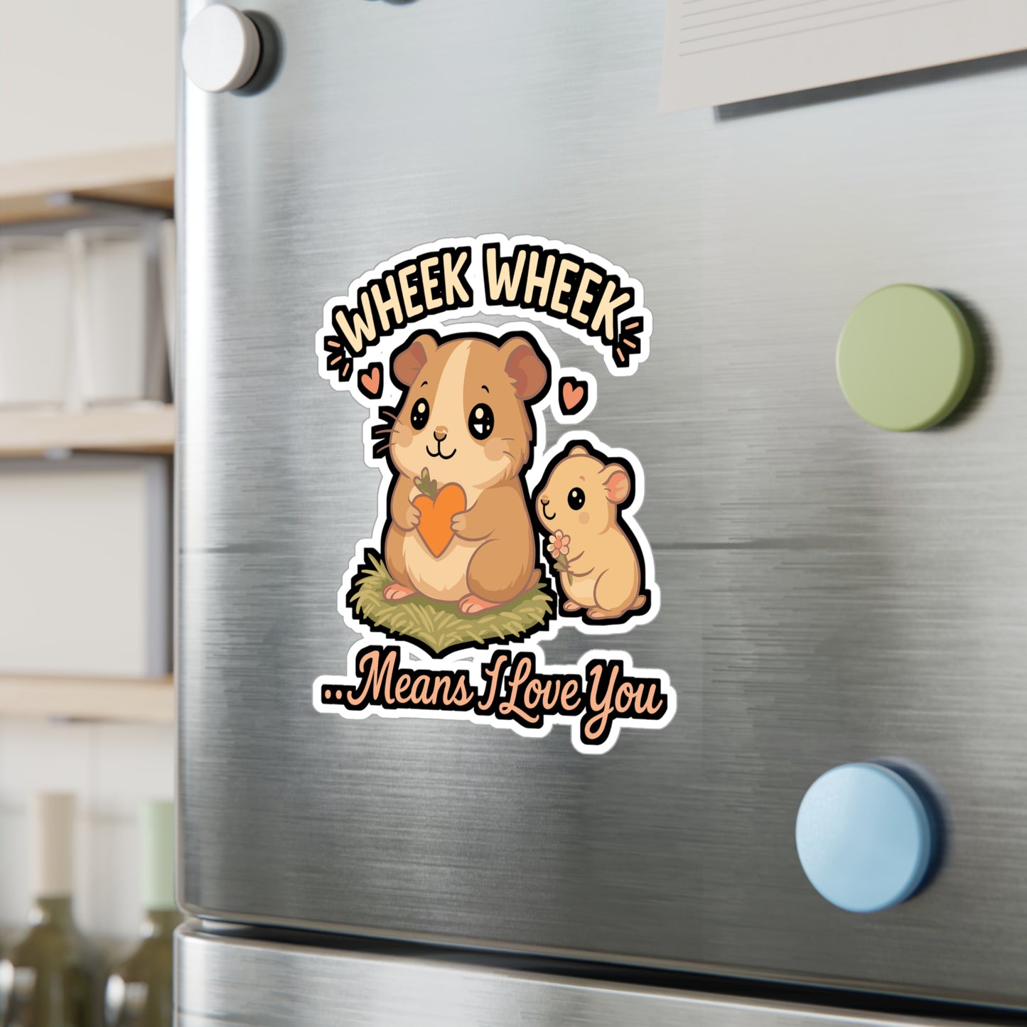 Wheek Wheek Means I Love You – Guinea Pig Sticker for Laptop, Water Bottle & Pet Lover Gifts