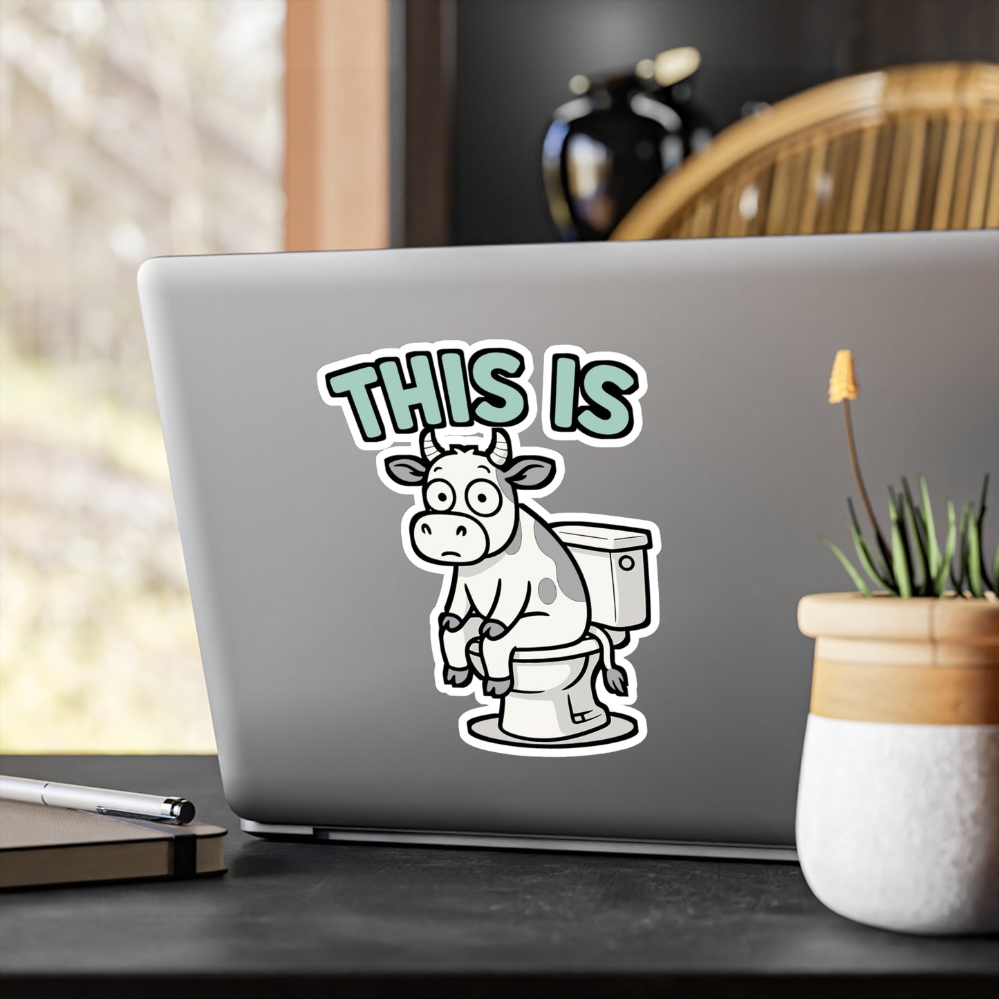 This Is - Toilet Sticker for Bathroom, Restroom, Funny Decor for Home or Office, Unique Gift Idea for Friends and Coworkers