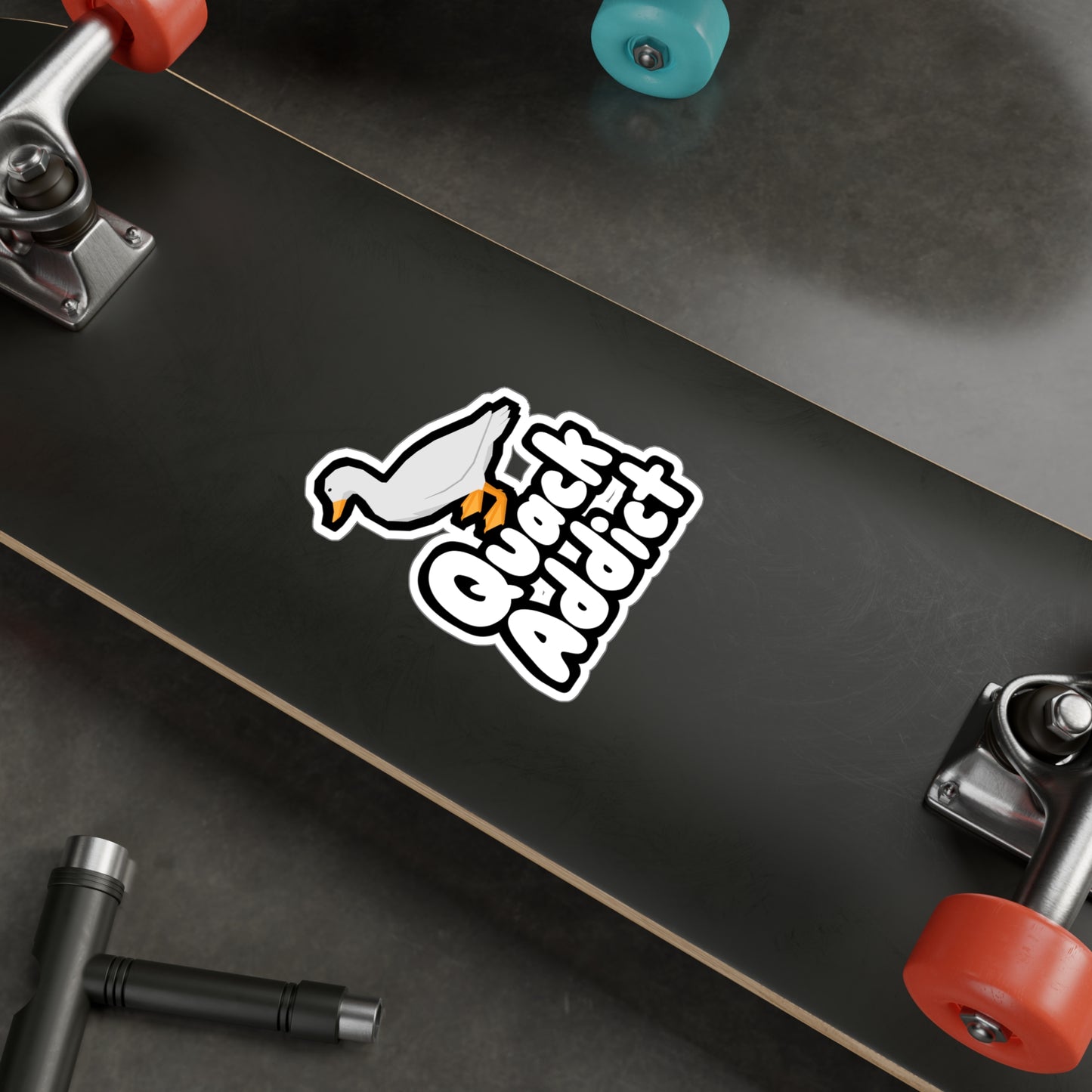 Quack Addict - Quack Sticker for Laptop, Wall, Window, Truck, Car Quack Gift Vinyl Rubber duck Decal Sticker