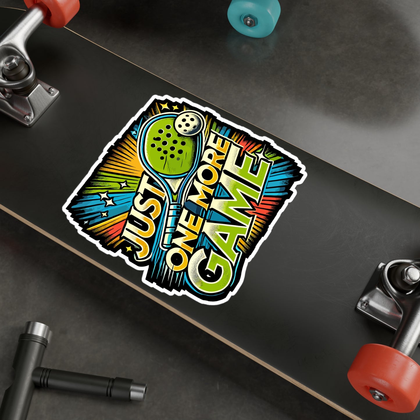 Just One More Game - Pickleball Sticker for Laptop Sticker. Water Bottle Sticker, Vinyl Dink Decal - Pickleball Gift