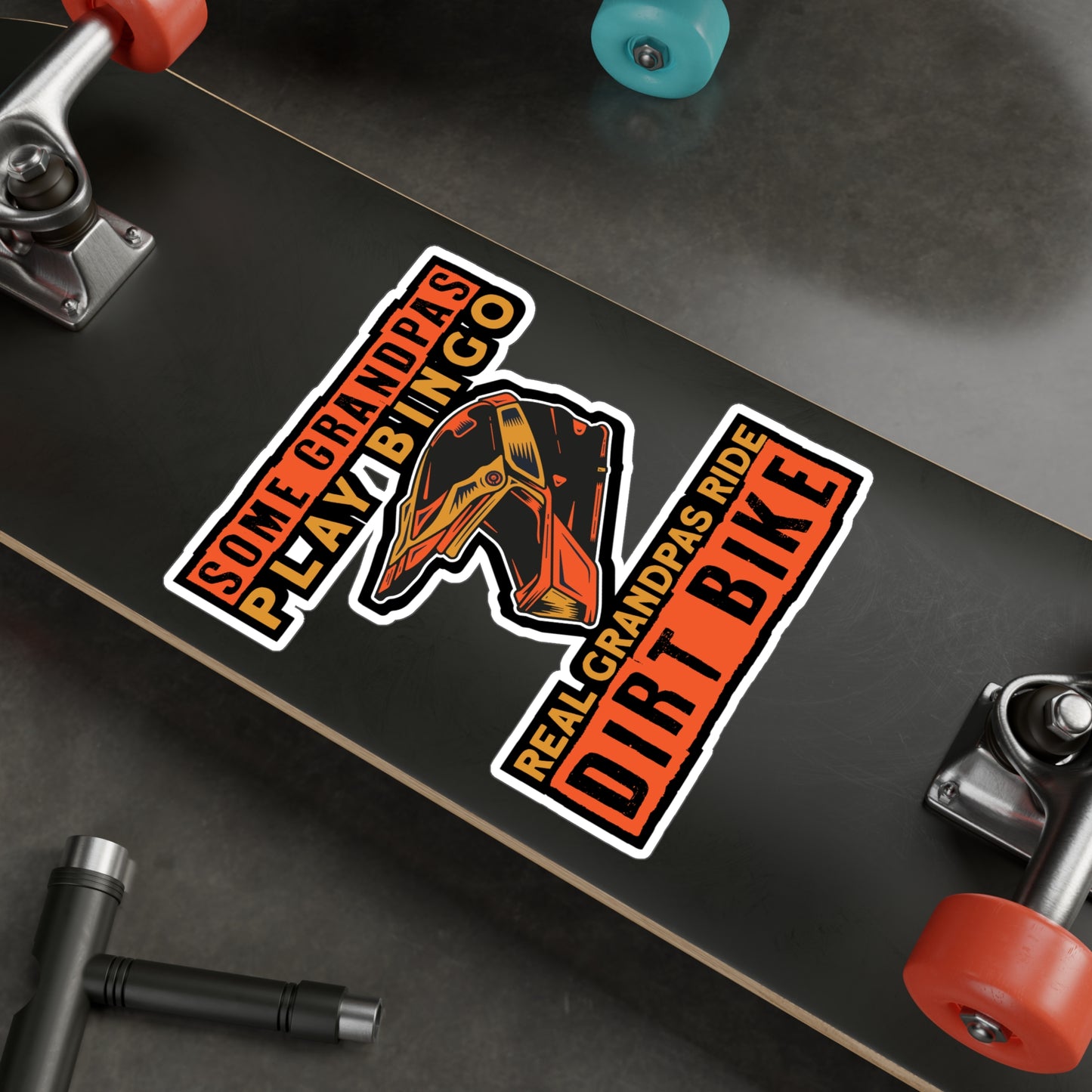 Some Grandpas Play Bingo - Dirt bike Sticker for Laptop Sticker. Water Bottle Sticker, Vinyl Dirt biker Decal - Dirt bike Gift