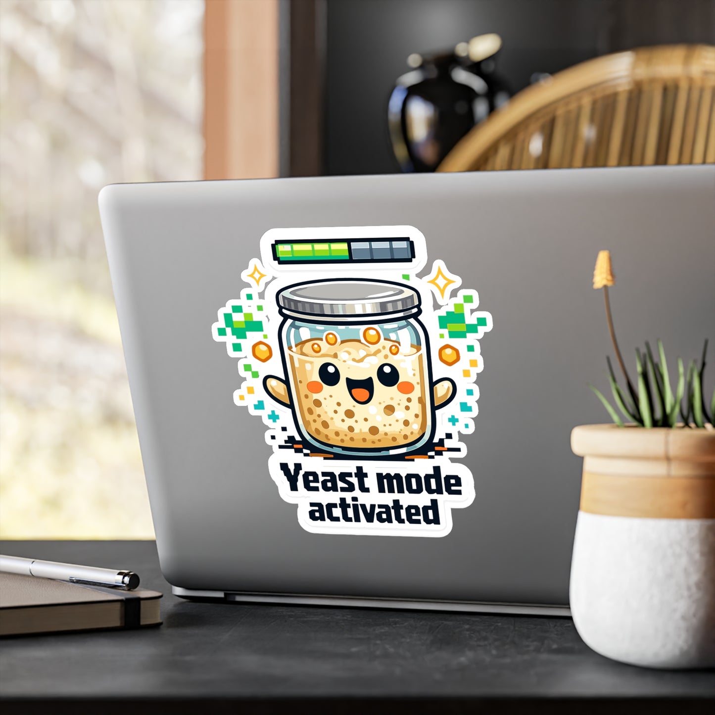 Baking Sticker Yeast Mode Activated Funny Sourdough Baker Soggy Dough Humor, Waterproof Vinyl Sticker Decals for Laptop Water Bottle