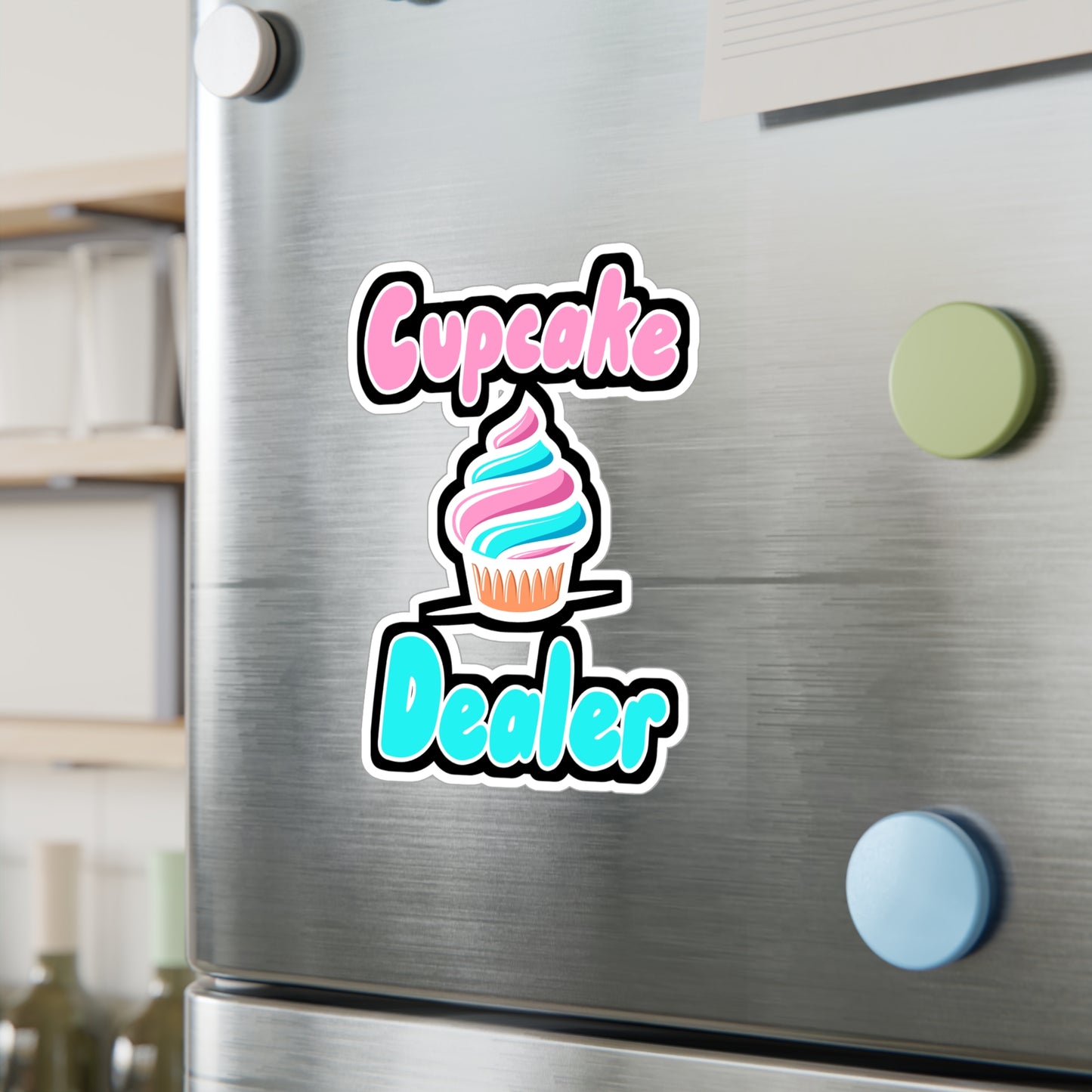 Cupcake Dealer - Cupcake Sticker for Wall, Laptop, Window, Truck, Car Cupcake Gift Vinyl Cake Decal Sticker