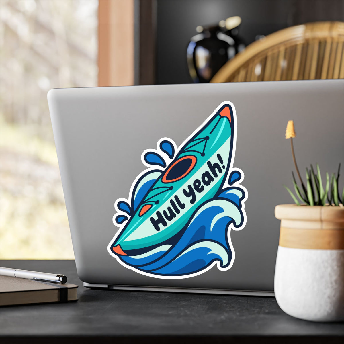 Kayak Sticker Hull Yeah – Funny Kayaking Decals for Kayakers and Rowing Fans, Laptop or Water Bottle