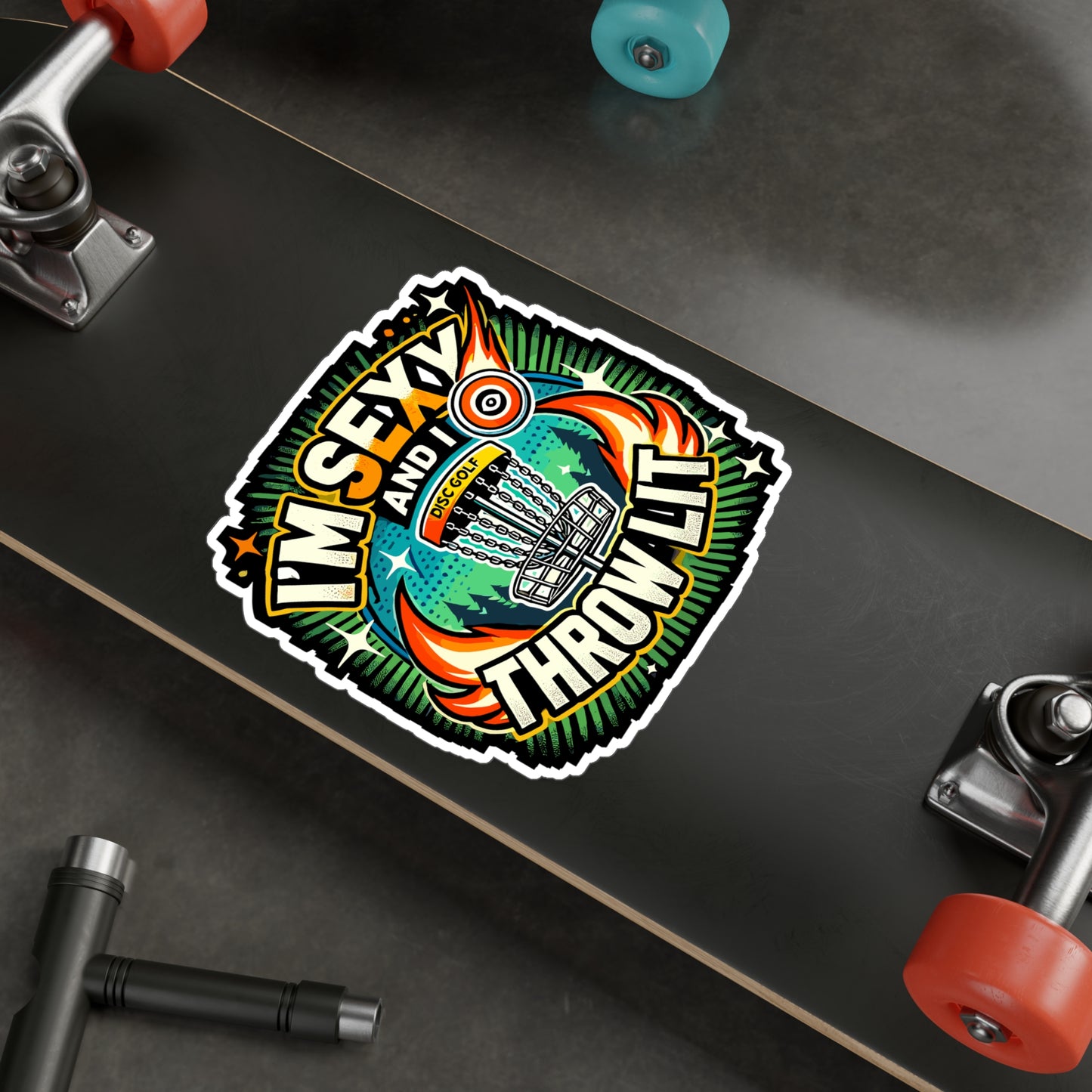 I'm Sexy And I Throw Lit - Disc golf Sticker for Laptop Sticker. Water Bottle Sticker, Vinyl Funny disc golf Decal - Disc golf Gift