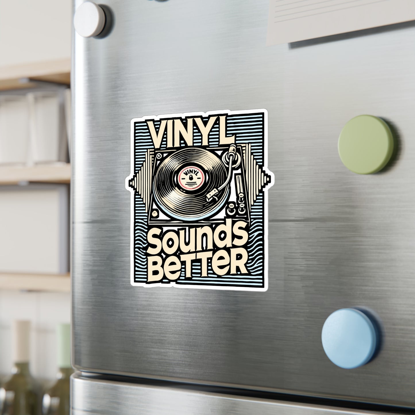 Vinyl Sounds Better – Retro Vinyl Record Sticker for Laptop or Water Bottle | Music Lover Gift, Turntable Decor