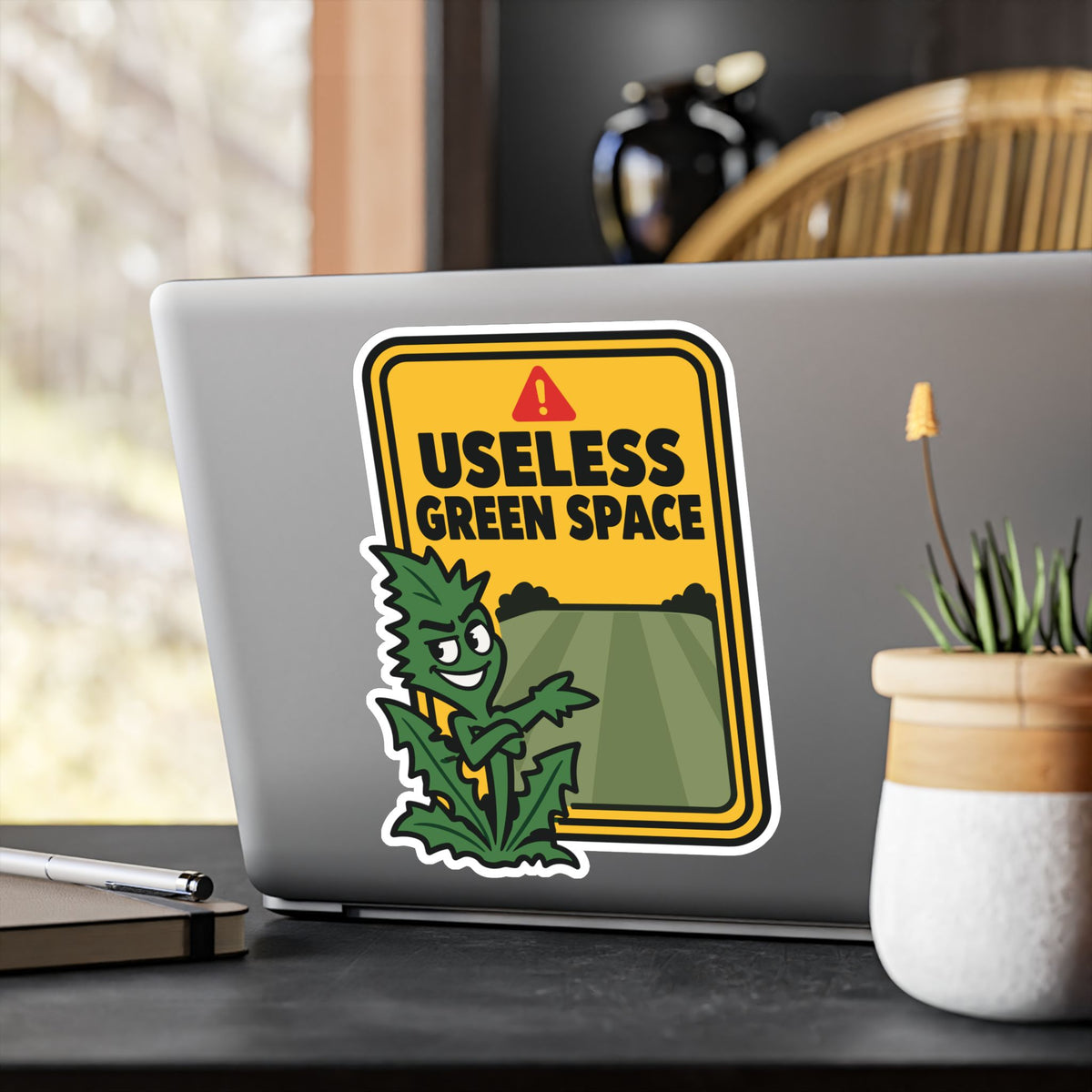 Plants Sticker - Useless Green Space Dandelion Design, Nature-Inspired Decals for Laptop or Water Bottle, Friendship Gift