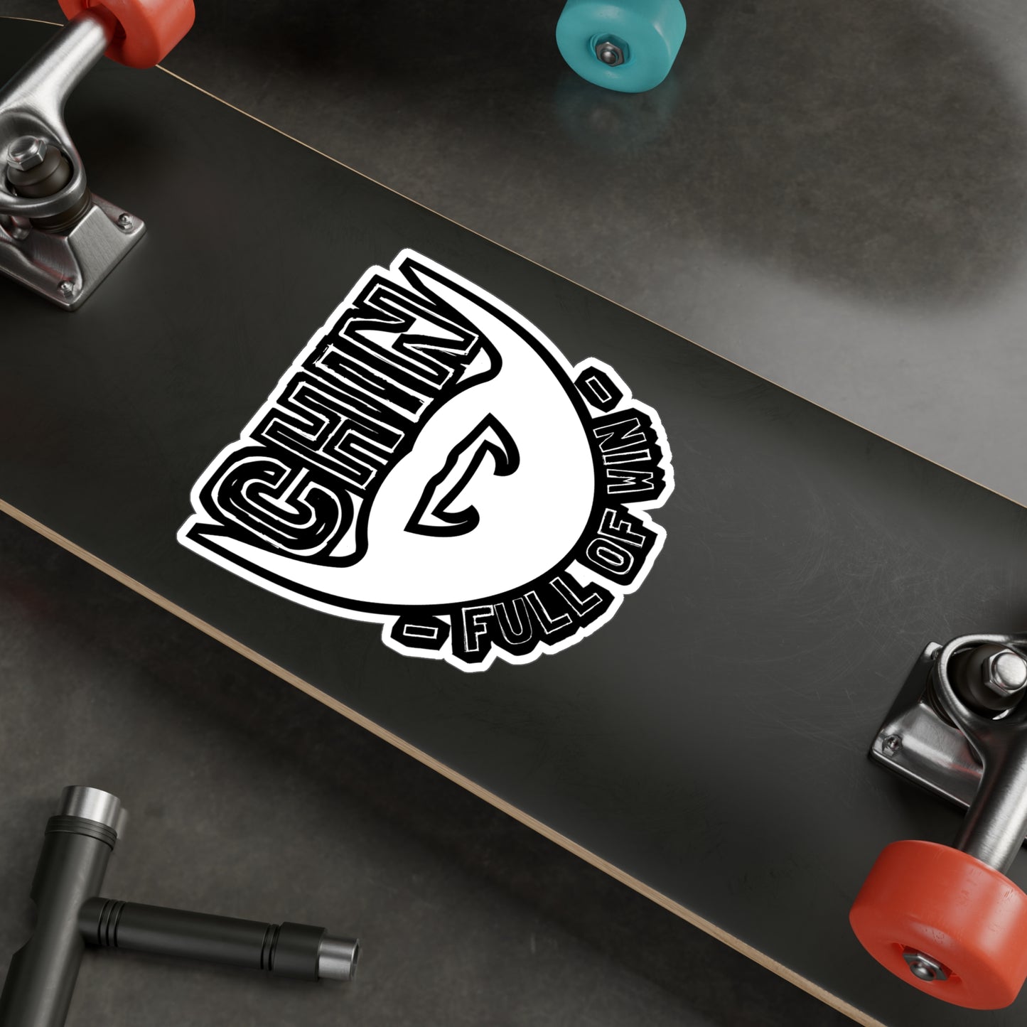 Chin Full Of Win - Beard Sticker for Car Window Laptop Sticker. Water Bottle Sticker, Vinyl Bearded Decal, Man Sticker - Beard Gift