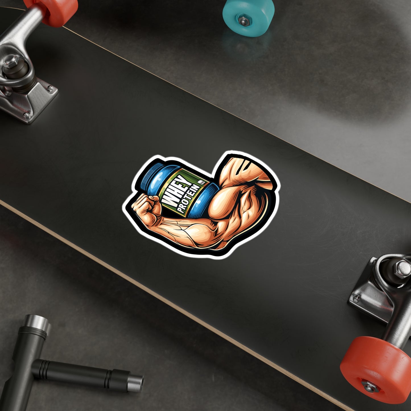 Whey Protein Muscle - Workout Sticker for Car Window Laptop Sticker. Water Bottle Sticker, Vinyl Protein Decal, Whey Sticker - Workout Gift
