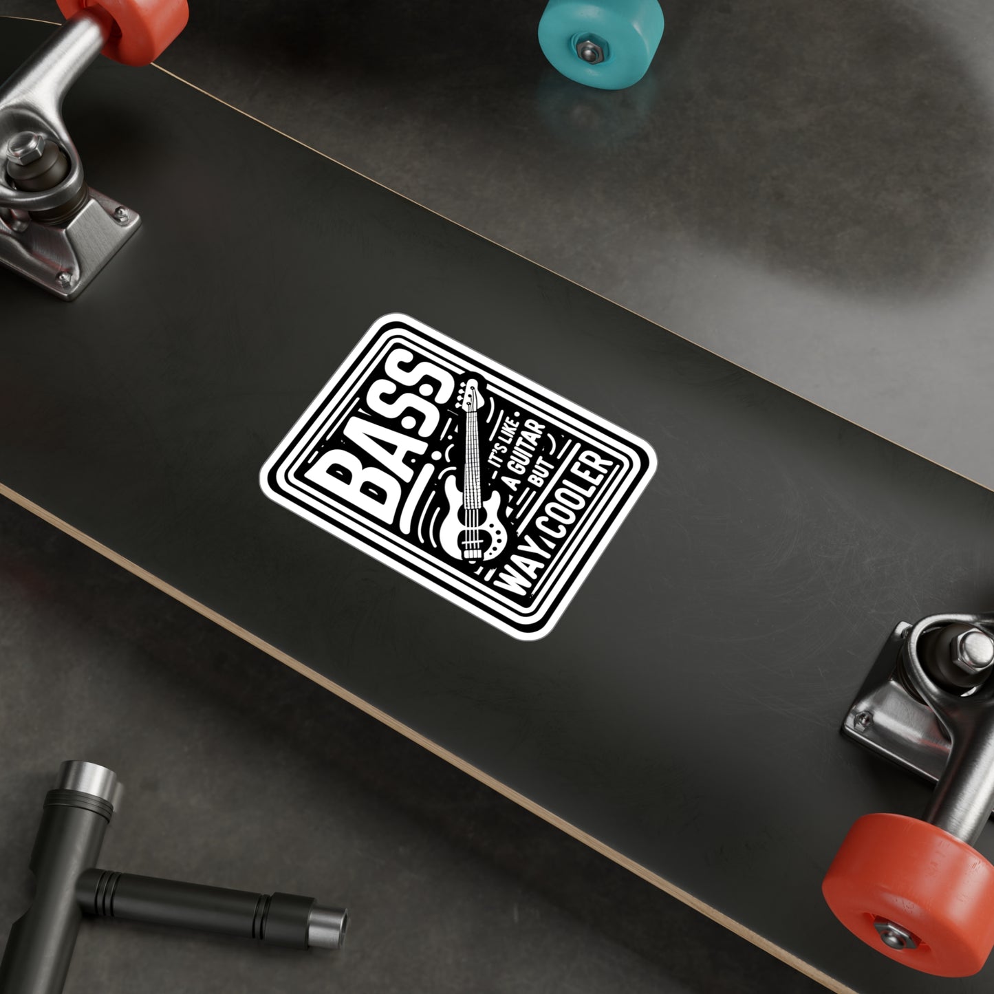 Bass It's Like A Guitar But Way Cooler - Relax Sticker for Laptop Sticker. Water Bottle Sticker, Vinyl Bass player Decal - Relax Gift