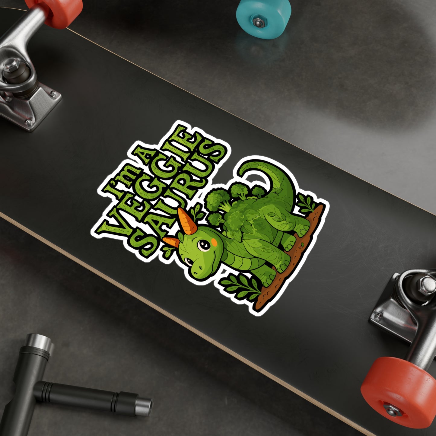 I'm A Veggie Saurus – Vinyl Sticker for Laptop or Water Bottle | Plant Powered Dinosaur Gift, Vegan Humor Decal