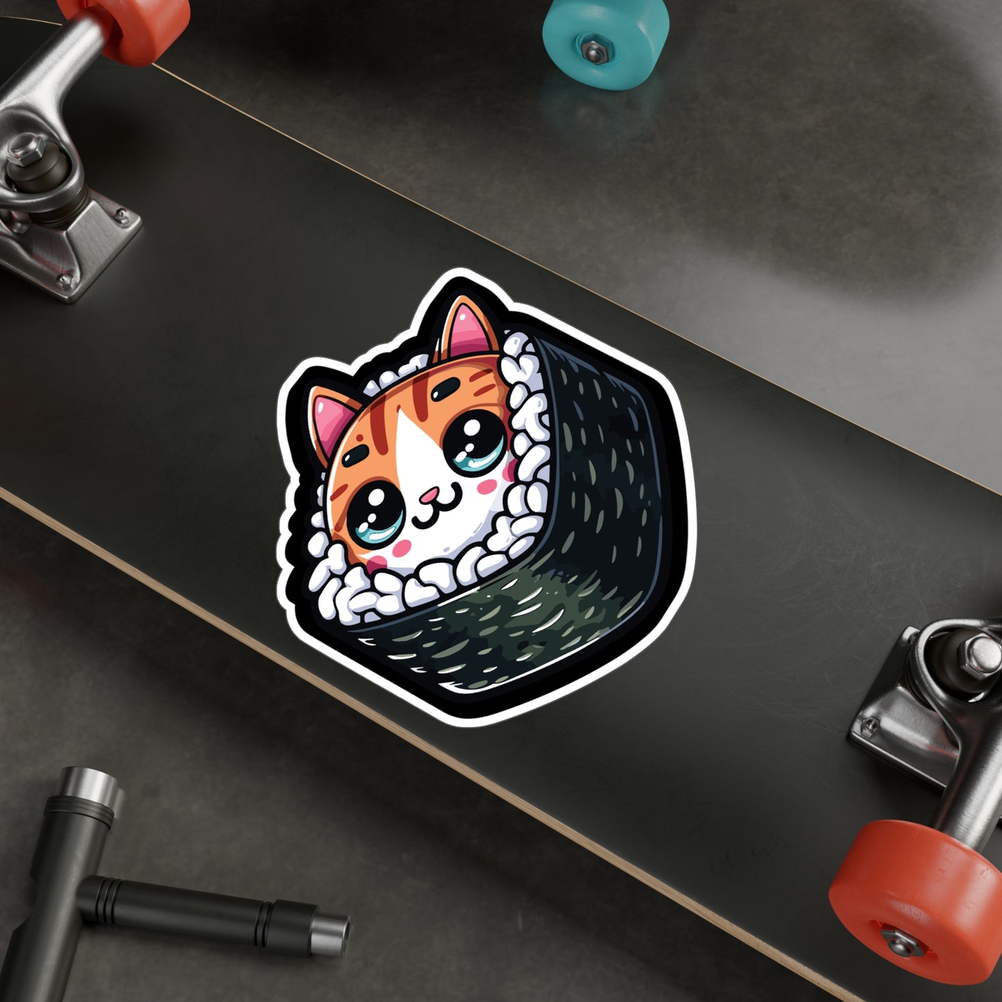 Sushi Cat - Sushi Sticker for Car Laptop Sticker. Water Bottle Sticker, Vinyl Fish Decal, Rolls Sticker - Sushi Gift
