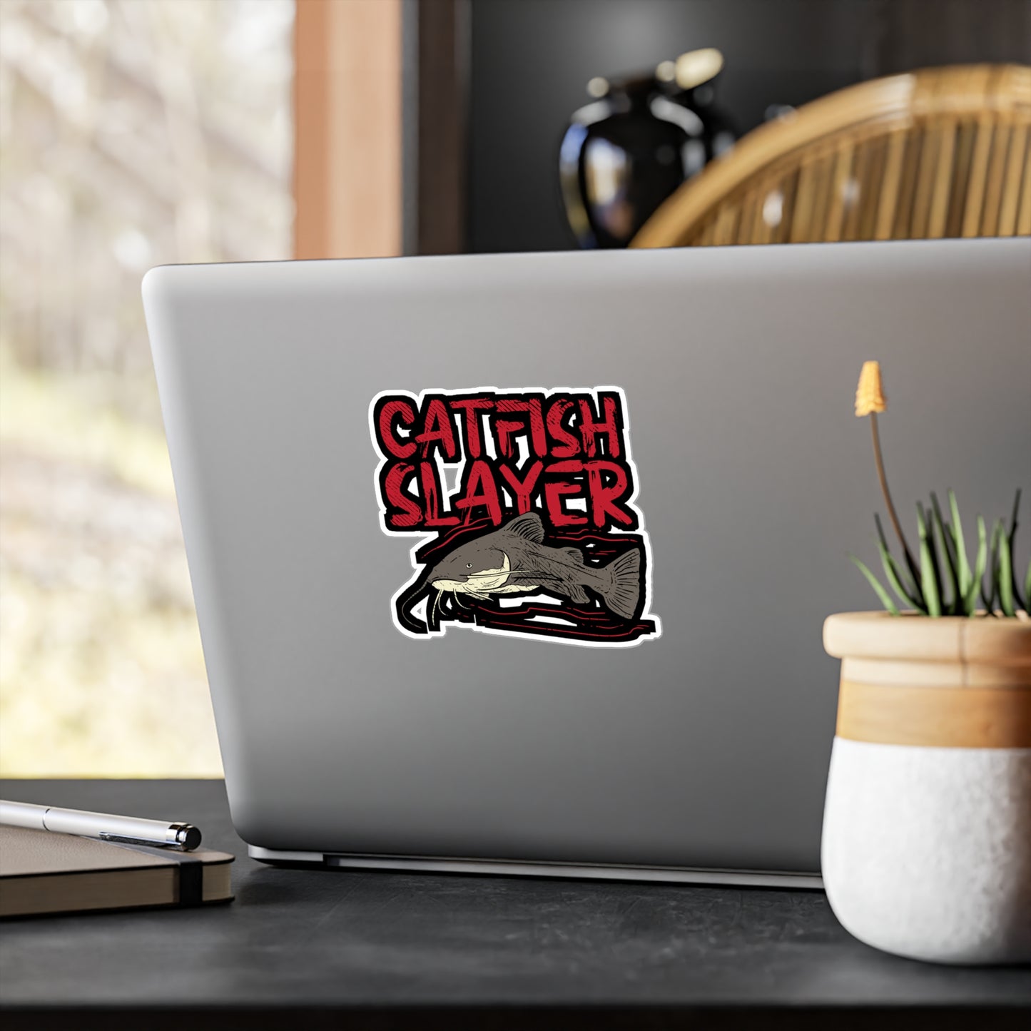 Catfish Slayer - Catfish Sticker for Car Window Wall Laptop Sticker. Water Bottle Sticker, Vinyl Goonch Decal, Bait Sticker - Catfish Gift