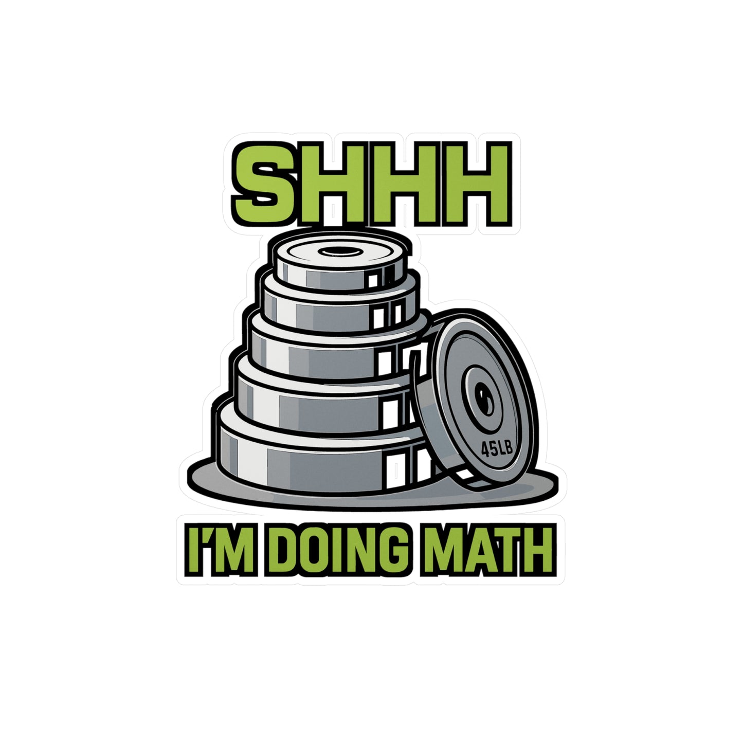 Weightlifting Sticker – "Shhh Im Doing Math" Vinyl Decals for Gym, Barbell, Physics Fans – Waterproof for Laptop, Water Bottle