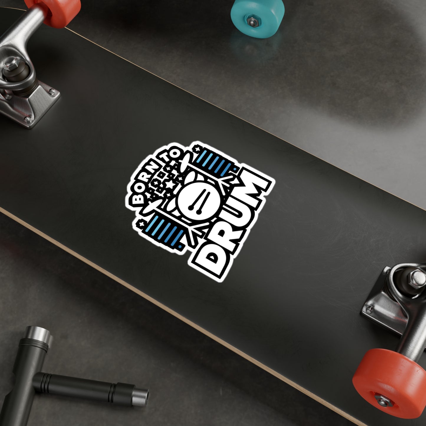 Born to drum - Audio-engineer Sticker for Laptop Sticker. Water Bottle Sticker, Vinyl Monitor Decal - Audio-engineer Gift