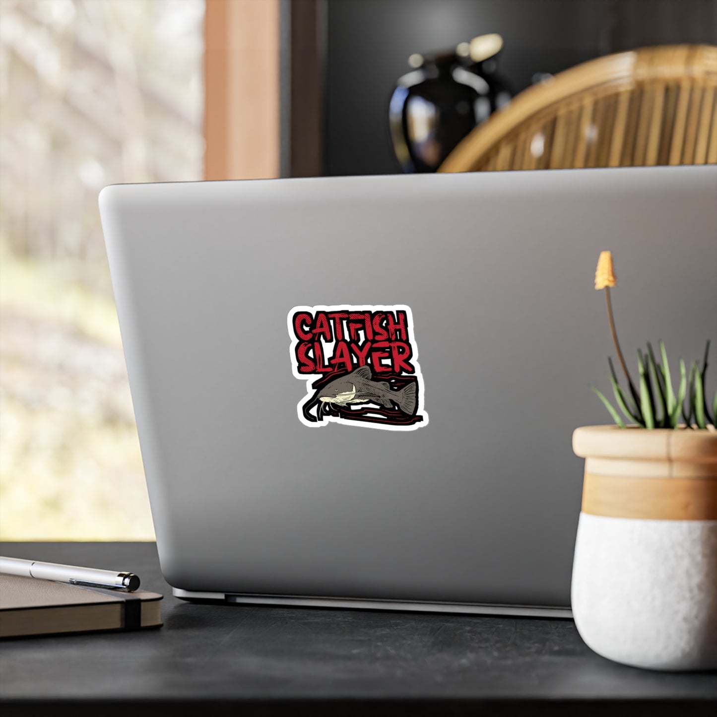Catfish Slayer - Catfish Sticker for Car Window Wall Laptop Sticker. Water Bottle Sticker, Vinyl Goonch Decal, Bait Sticker - Catfish Gift