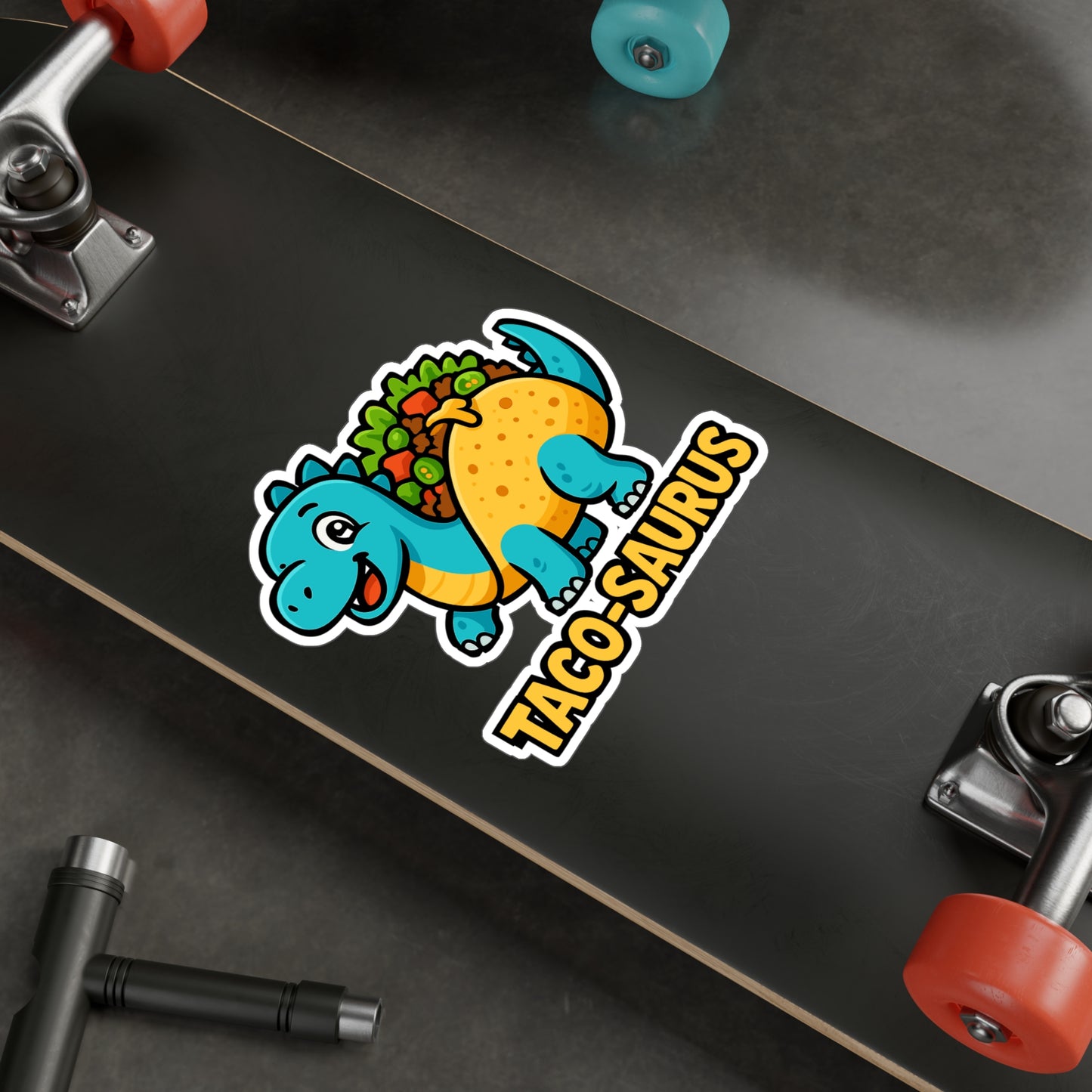 Dinosaur Sticker – Taco Saurus Quirky Fusion Decals for Laptop or Water Bottle, Funny Vinyl Waterproof Design