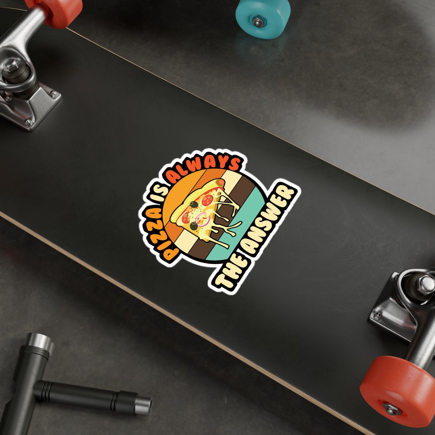 Pizza Is Always The Answer - Pizza Sticker for Laptop Sticker. Water Bottle Sticker, Vinyl Pyramid Decal - Pizza Gift
