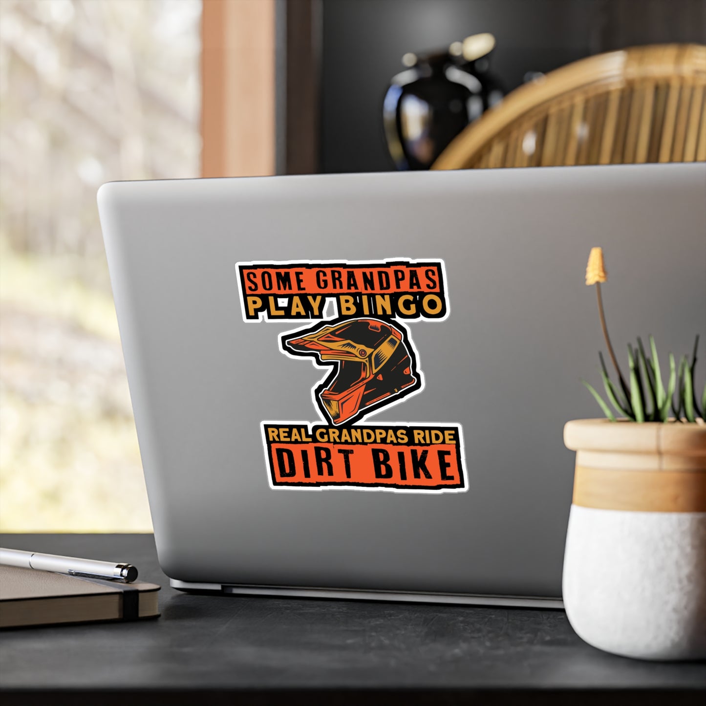 Some Grandpas Play Bingo - Dirt bike Sticker for Laptop Sticker. Water Bottle Sticker, Vinyl Dirt biker Decal - Dirt bike Gift