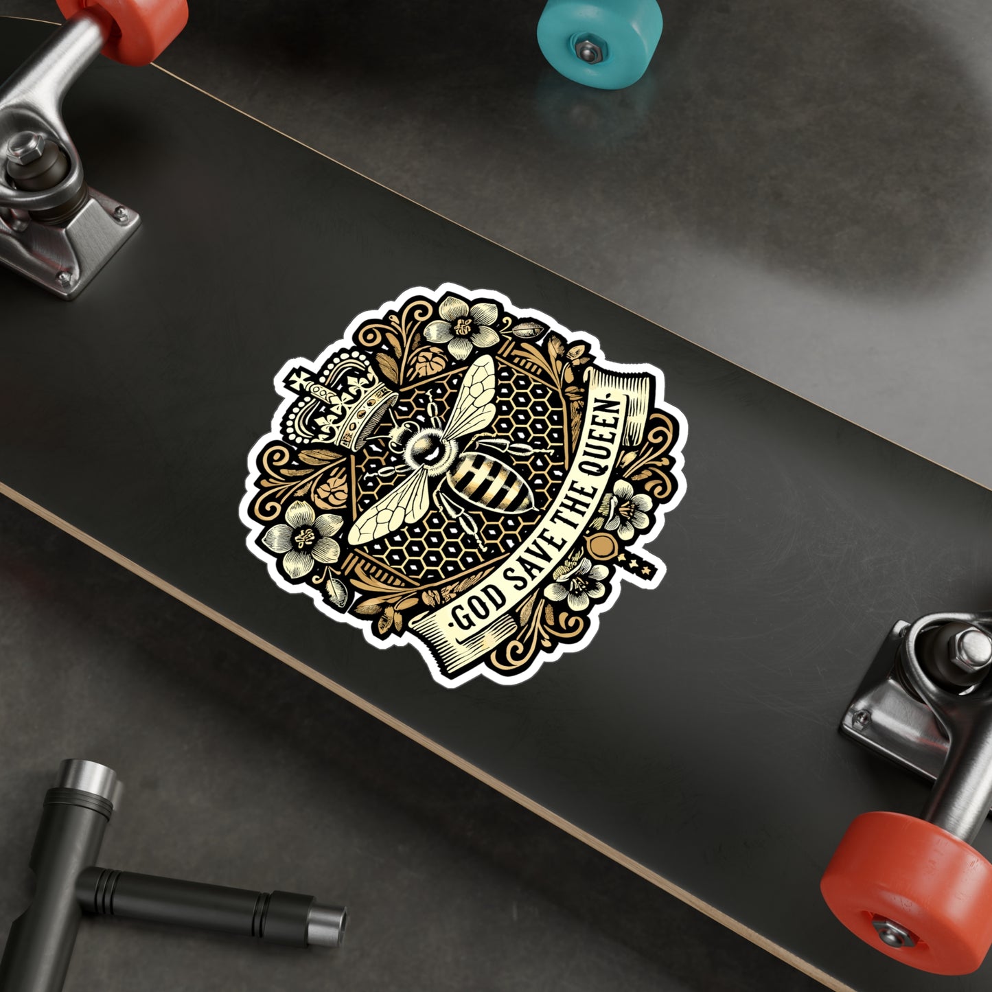 God Save The Queen - Beekpeer Sticker for Laptop Sticker. Water Bottle Sticker, Vinyl Beekeeping Decal - Beekpeer Gift