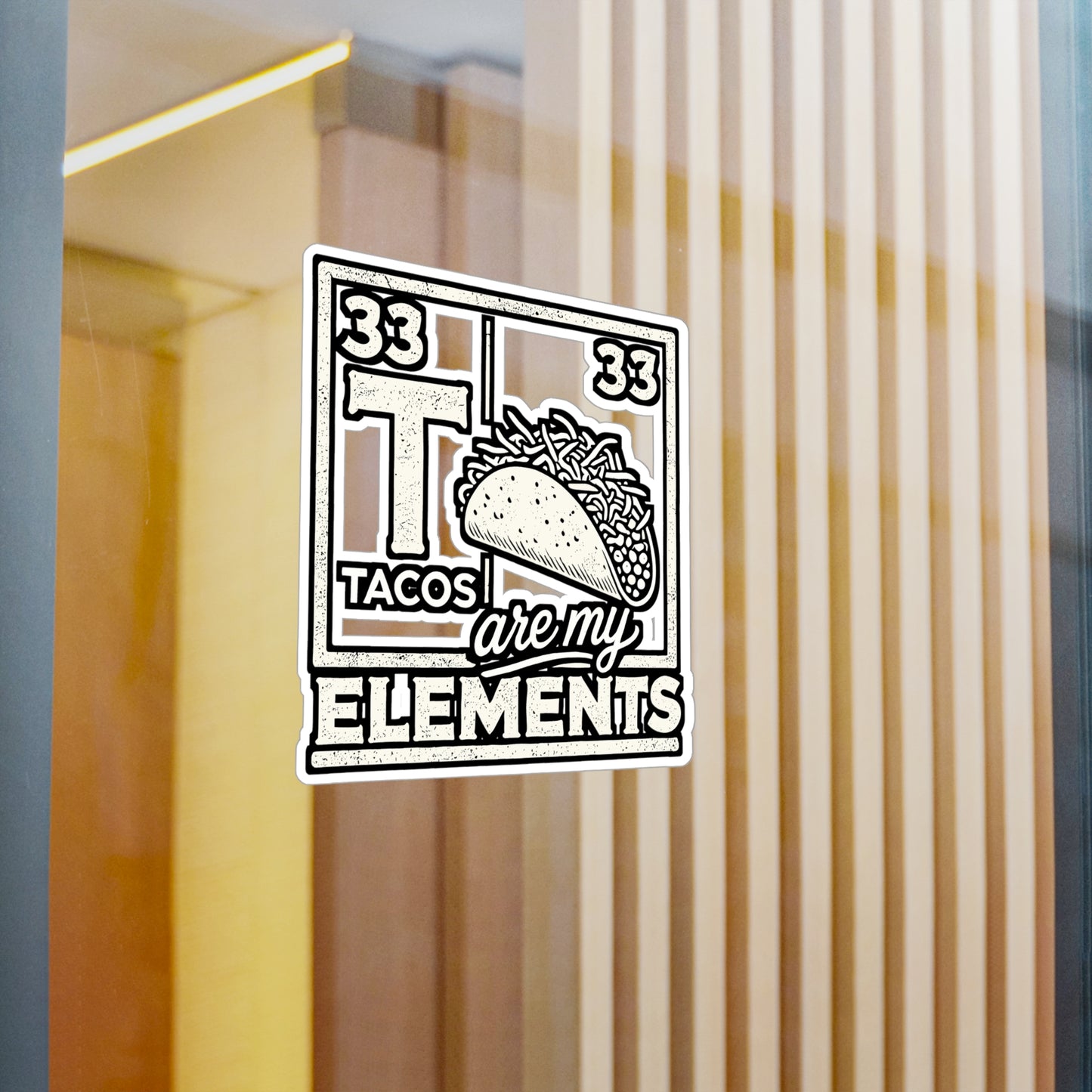 Tacos Are My Elements – Chemistry Sticker for Laptop or Water Bottle | Funny Vinyl Science Gift