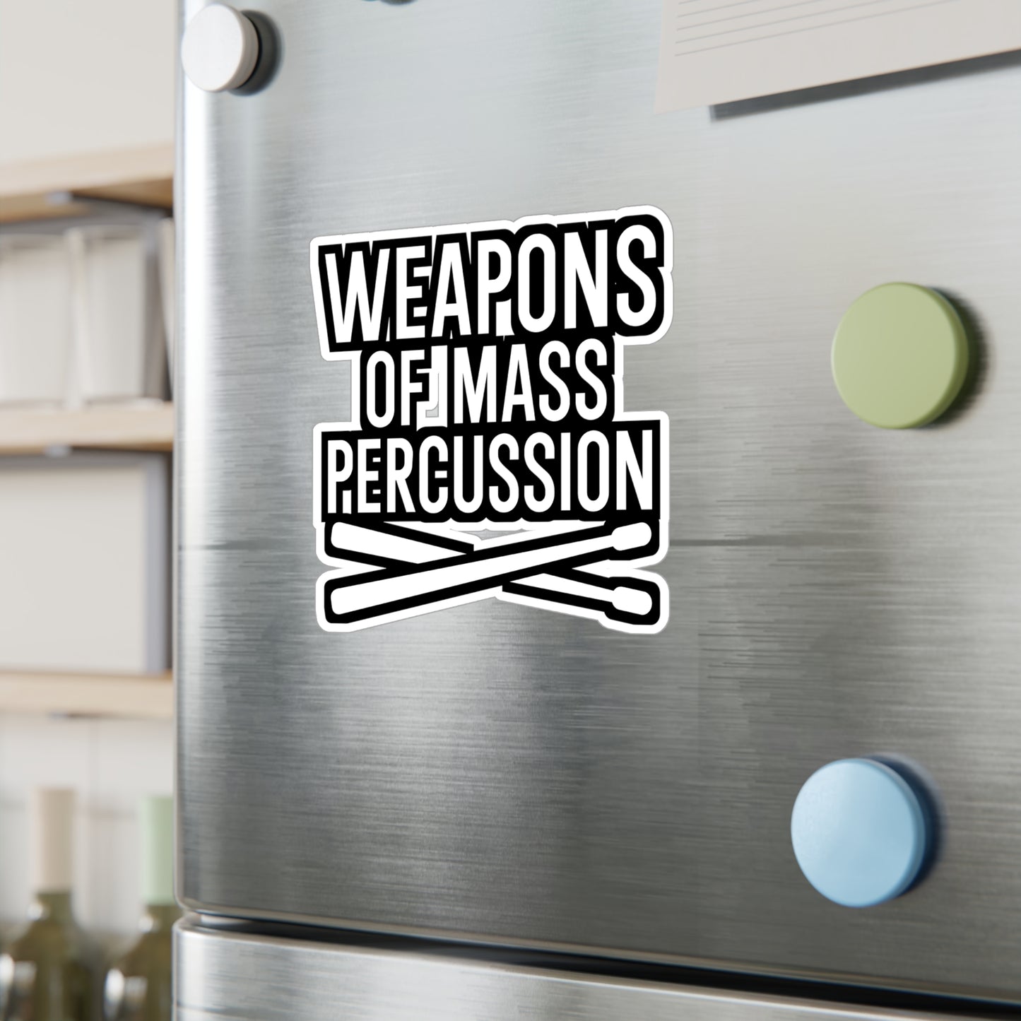 Weapons of mass percussion - Drums Sticker for Wall, Laptop, Window, Truck, Car Drums Gift Vinyl Drummer Decal Sticker