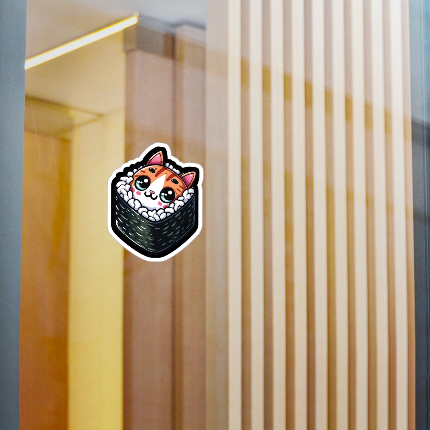 Sushi Cat - Sushi Sticker for Car Laptop Sticker. Water Bottle Sticker, Vinyl Fish Decal, Rolls Sticker - Sushi Gift
