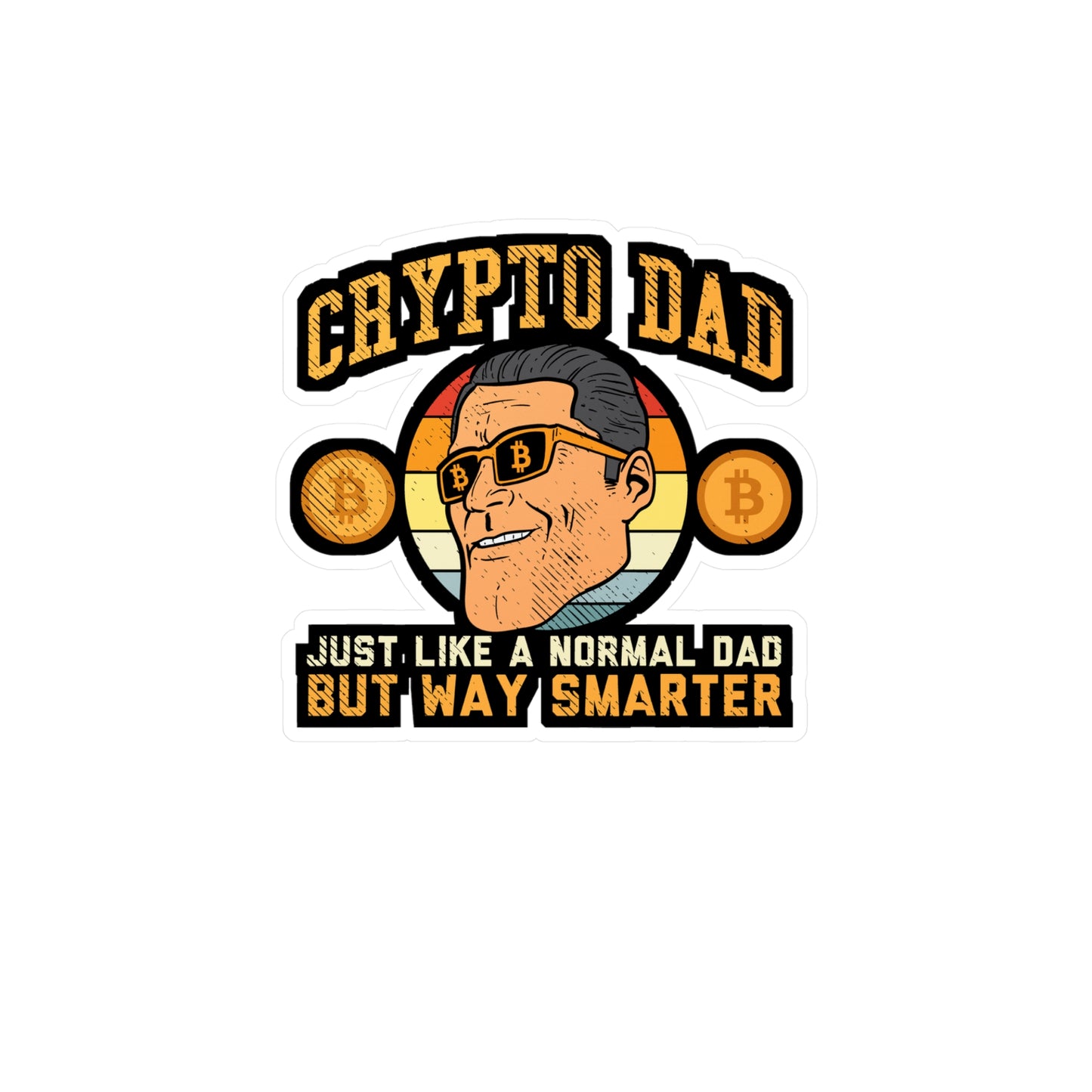 Cypto Dad - Cryptocurrency Sticker for Laptop Sticker. Water Bottle Sticker, Vinyl Dad Decal - Cryptocurrency Gift
