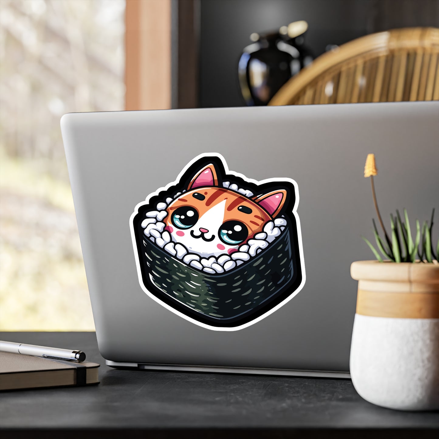 Sushi Cat - Sushi Sticker for Car Laptop Sticker. Water Bottle Sticker, Vinyl Fish Decal, Rolls Sticker - Sushi Gift