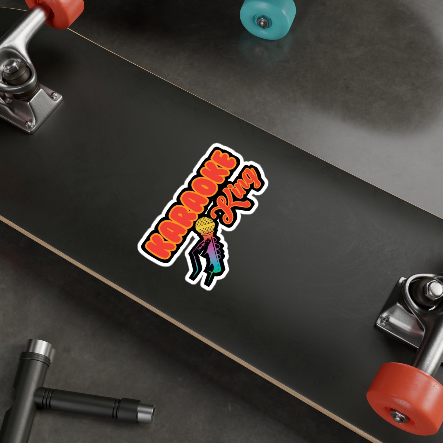 Karaoke King - Karaoke Sticker for Laptop Sticker. Water Bottle Sticker, Vinyl Karaoke party Decal - Karaoke Gift