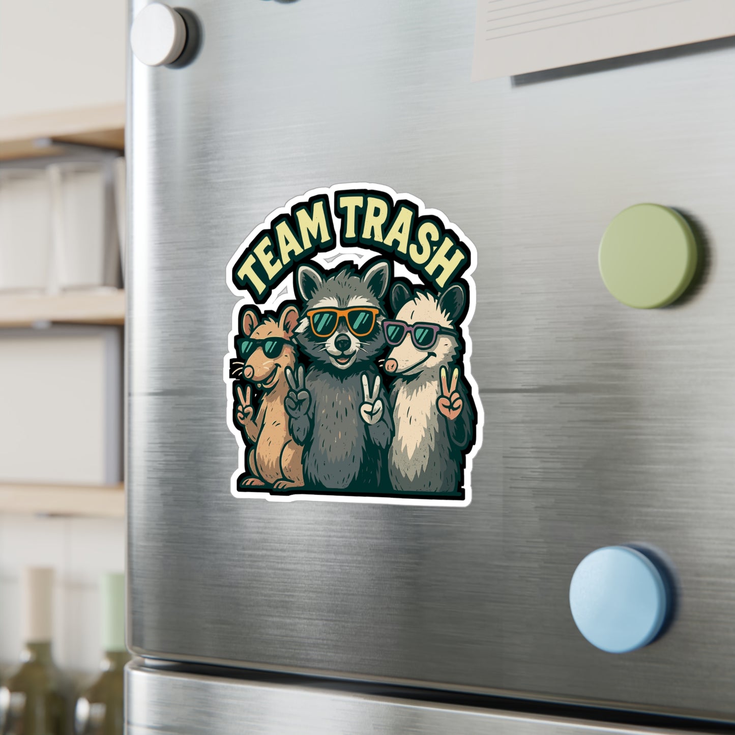 Team Trash - Raccoon Sticker for Laptop or Water Bottle - Funny Gift for Animal Lovers, Teens & Friends