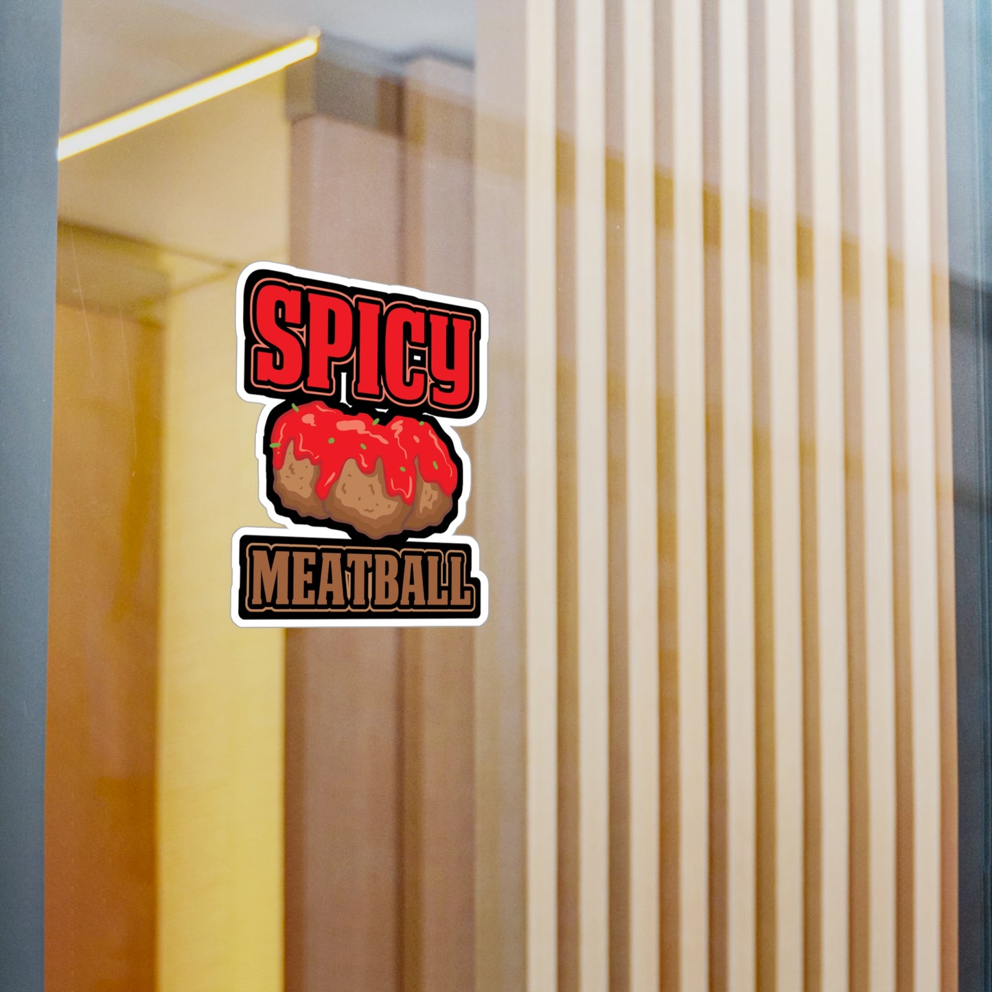 Spicy Meatball - Meatball Sticker for Car Window Laptop Sticker. Water Bottle Sticker, Vinyl Italian Decal, Cuisine Sticker - Meatball Gift