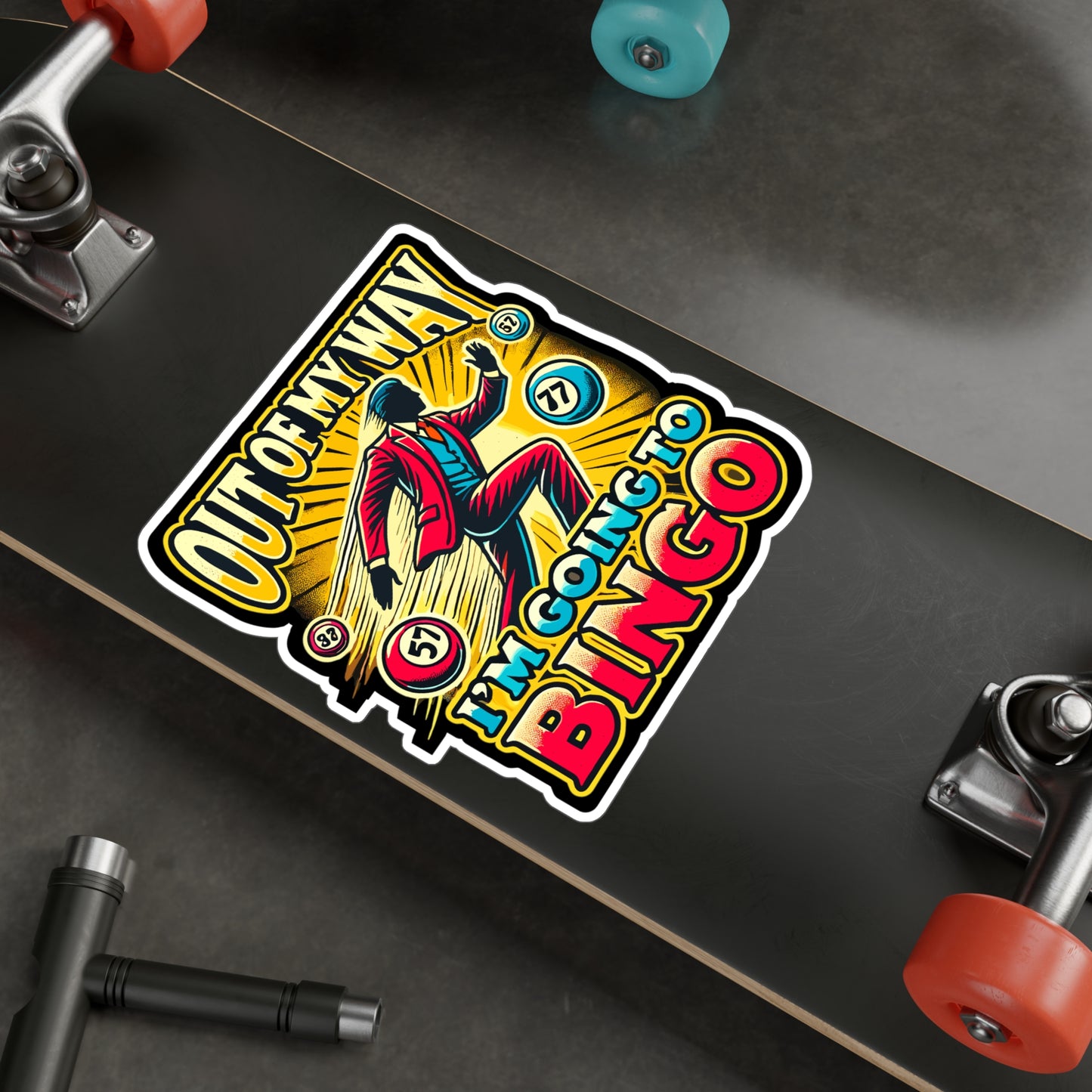 Out Of My Way I'm Going To Bingo - Bingo Sticker for Laptop Sticker. Water Bottle Sticker, Vinyl Caller Decal - Bingo Gift