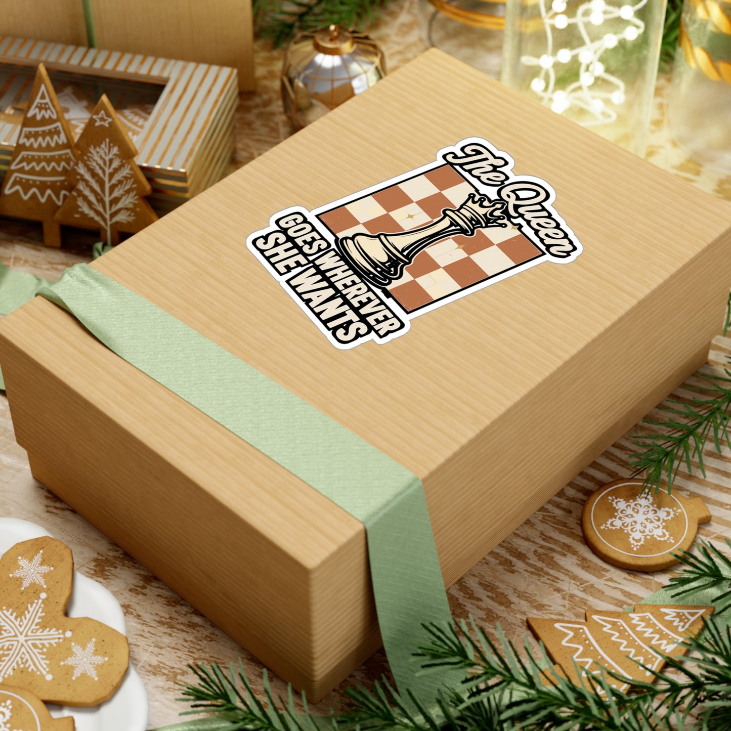The Queen Goes Wherever She Wants - Chess Sticker for Laptop, Water Bottle - Gift for Chess Lovers, Players