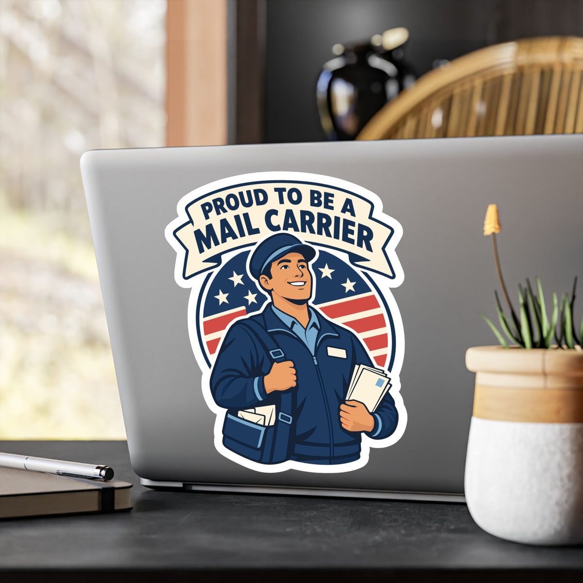 Postal Worker Sticker – Proud to Be a Mail Carrier Decals for Laptop, Water Bottle, Waterproof Vinyl