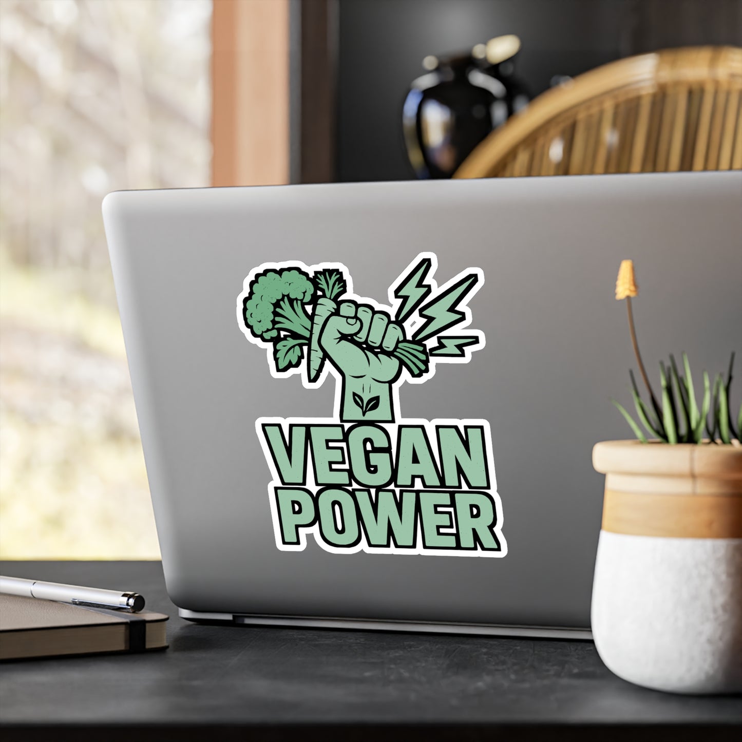 Vegan Sticker – Vegan Power Plant Diet Decals, Waterproof Vinyl, for Laptop, Water Bottle, Inspirational Vegan Gift