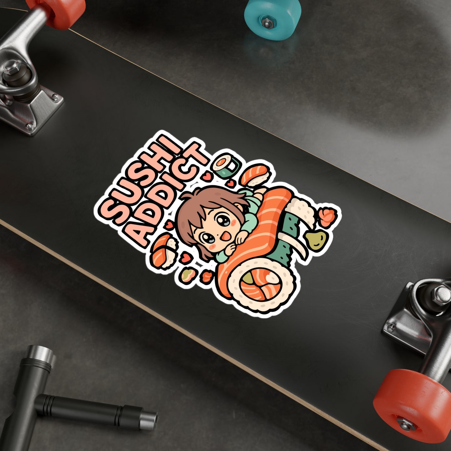 Sushi Addict – Vinyl Sticker for Car, Laptop, or Water Bottle | Japanese Food Decal, Seafood Lover Gift