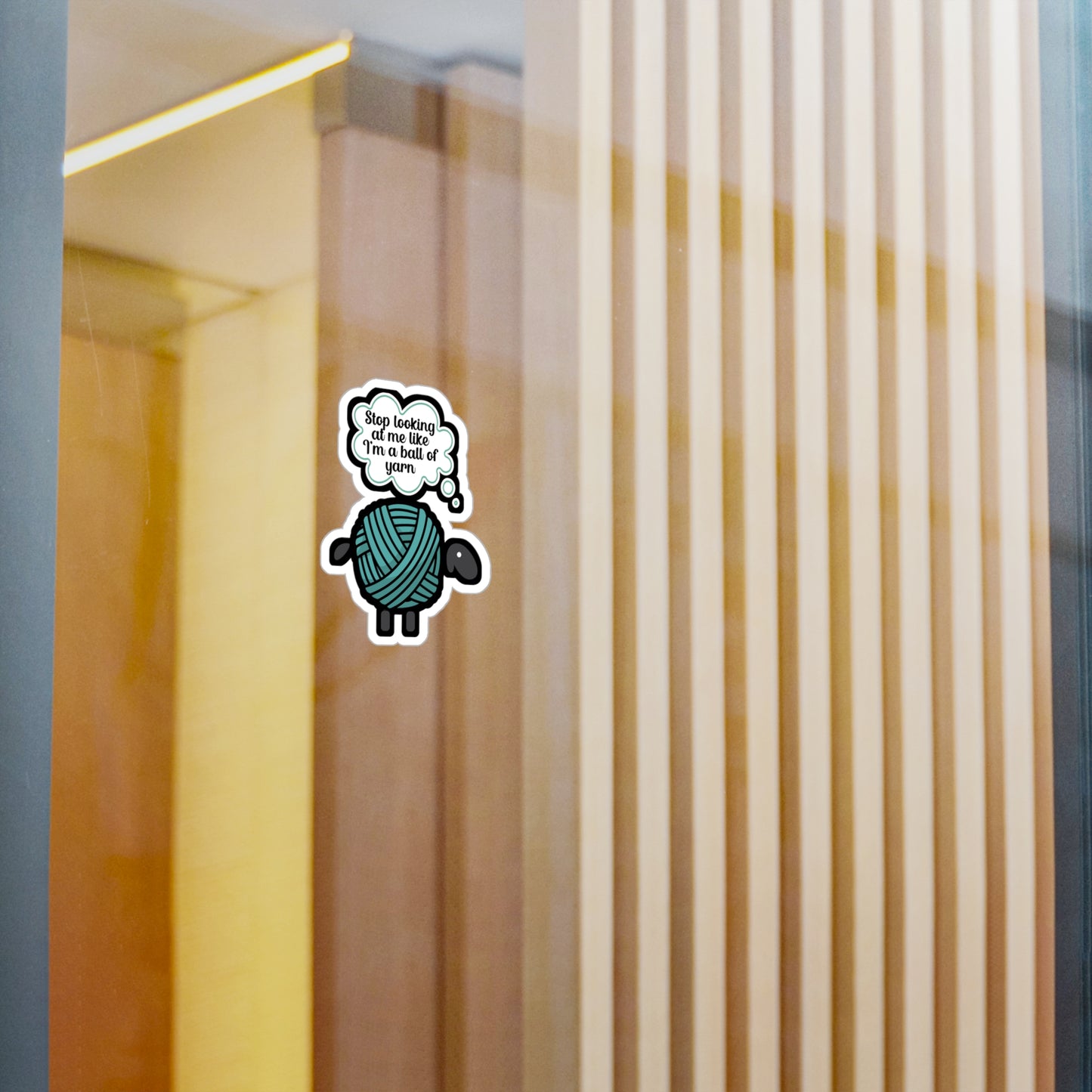 Stop looking at me like a ball of yarn - Crocheting Sticker for Wall, Laptop, Window, Truck, Car Crocheting Gift Vinyl Crocheter Decal Sticker