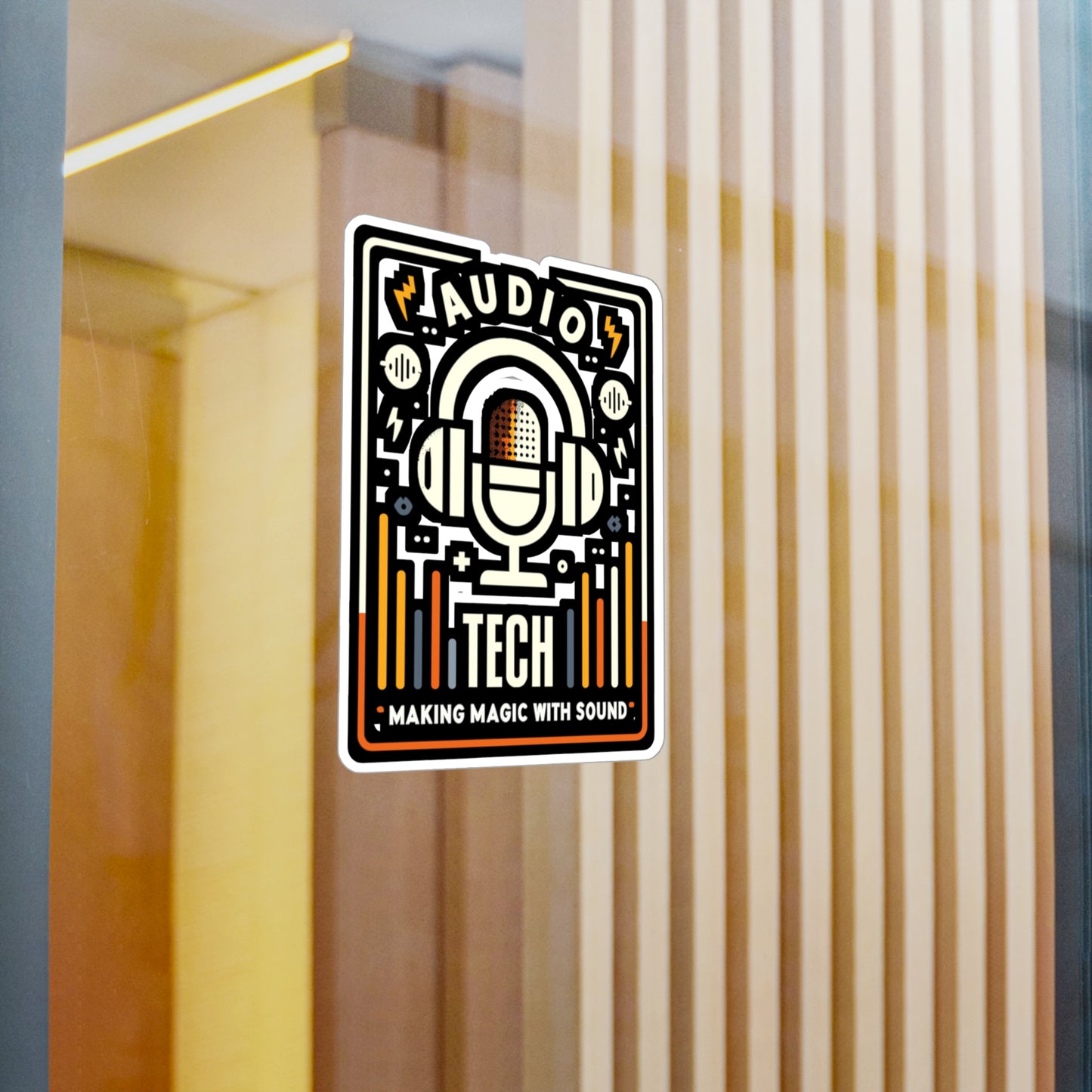 Audio tech Making magic with sound - Audio-engineer Sticker for Laptop Sticker. Water Bottle Sticker, Vinyl Monitor Decal - Audio-engineer Gift