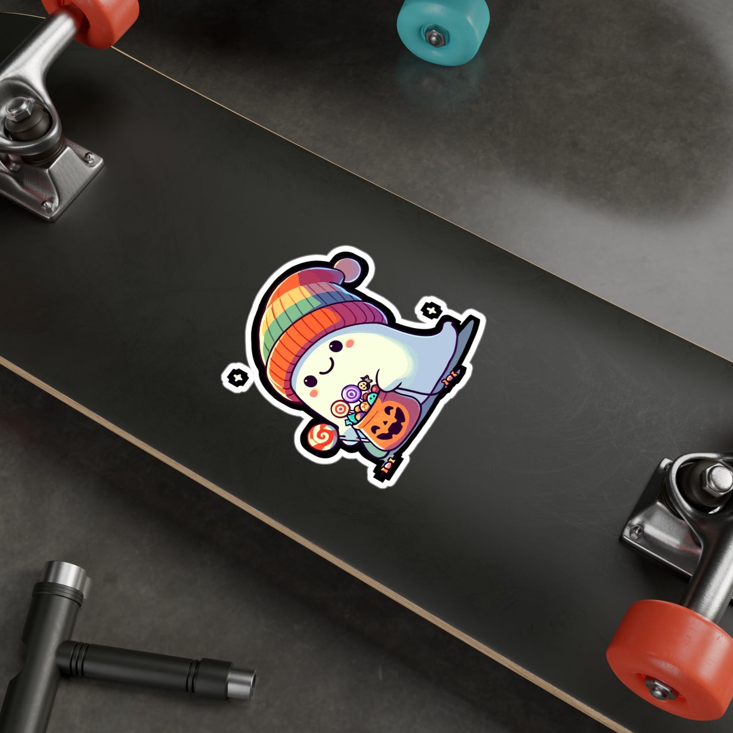 Halloween Costume Ghost Sweets - Halloween Sticker for Laptop Sticker. Water Bottle Sticker, Vinyl Ghost Decal - Halloween Gift