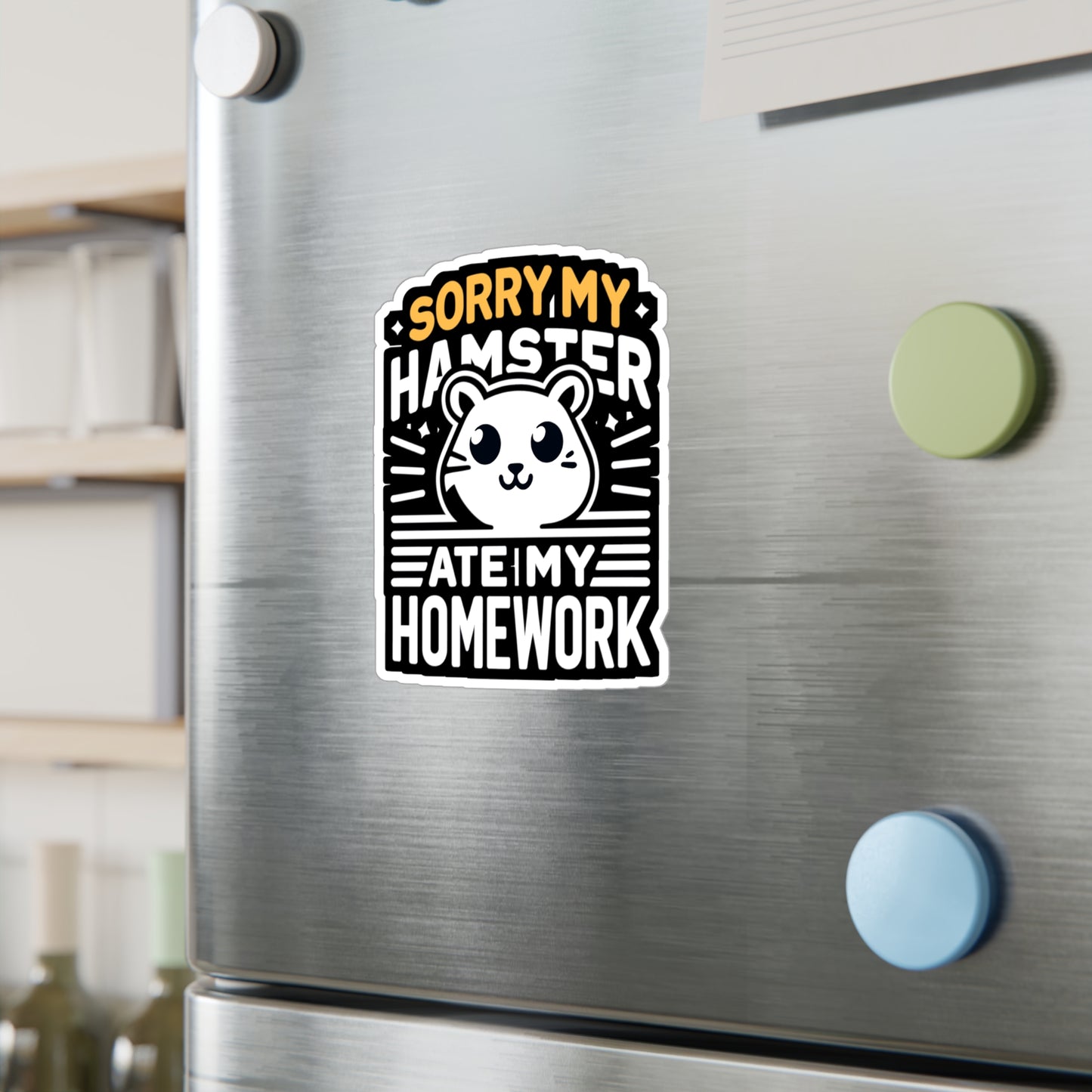 Sorry My Hamster Ate My Homework - Hamster Sticker for Laptop Sticker. Water Bottle Sticker, Vinyl Guinea pig Decal - Hamster Gift