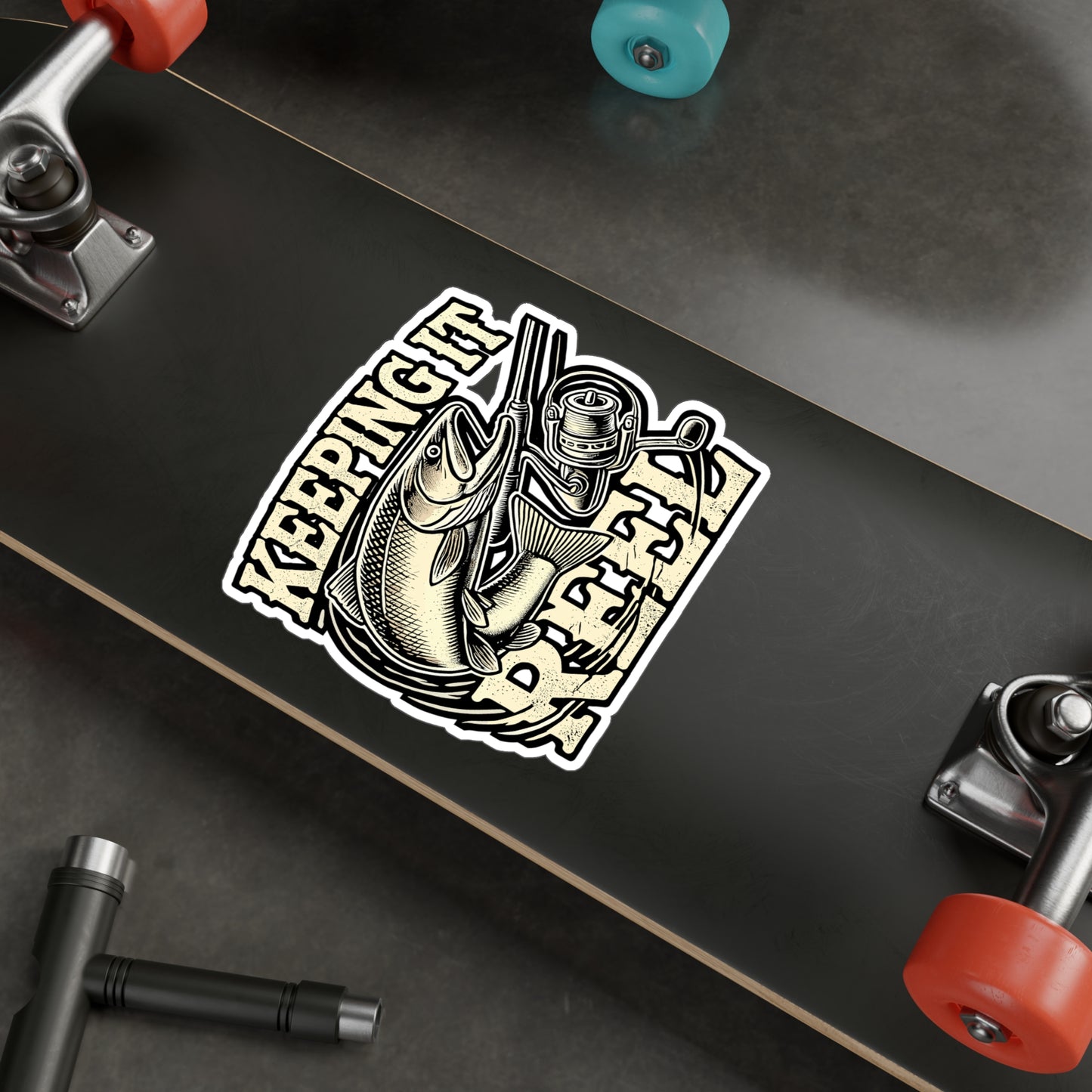 Keeping It Reel - Fishing Sticker for Car Window Laptop Sticker. Water Bottle Sticker, Vinyl Angling Decal, Lake Sticker - Fishing Gift