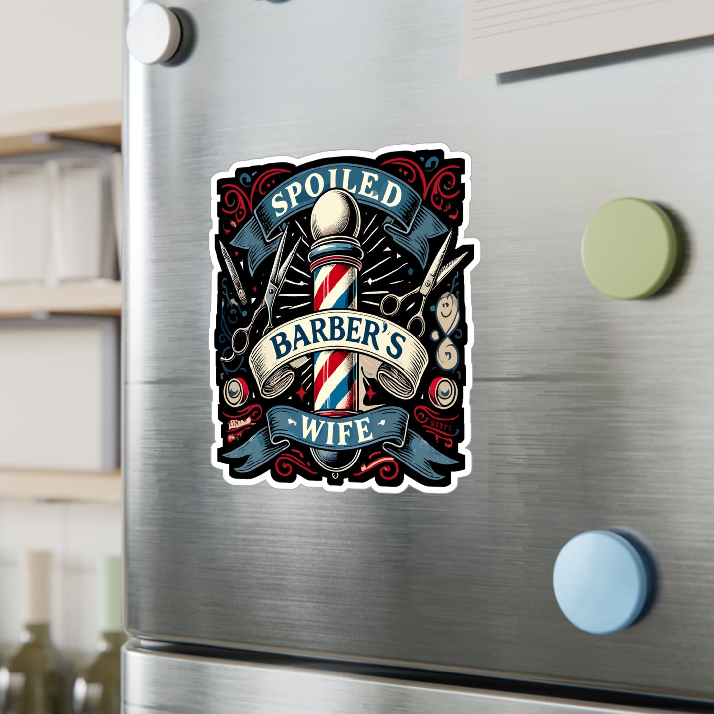 Spoiled Barber's Wife - Barber's wife Sticker for Laptop Sticker. Water Bottle Sticker, Vinyl Barber Decal - Barber's wife Gift